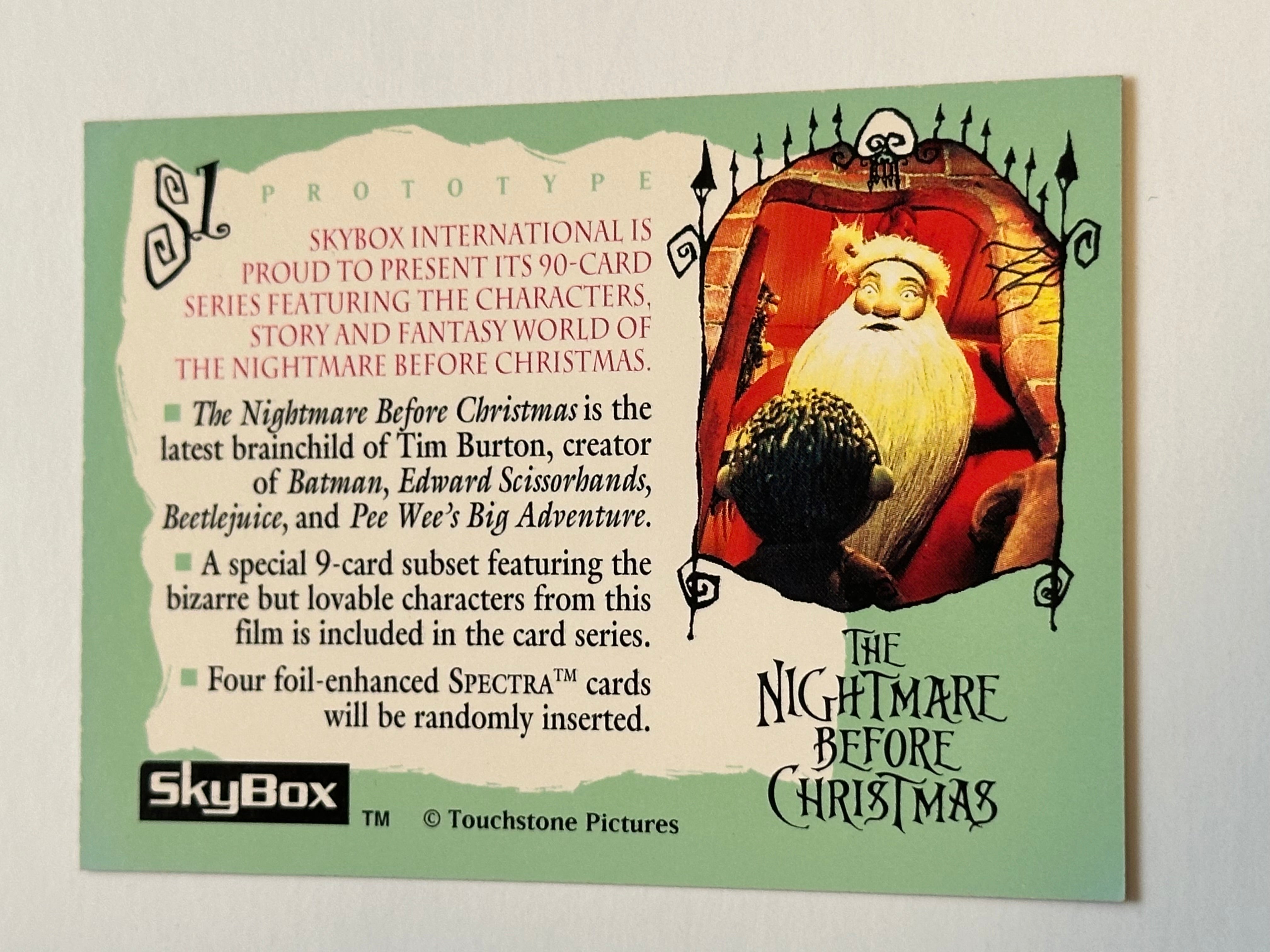 Nightmare before Christmas movie rare promo card 1993