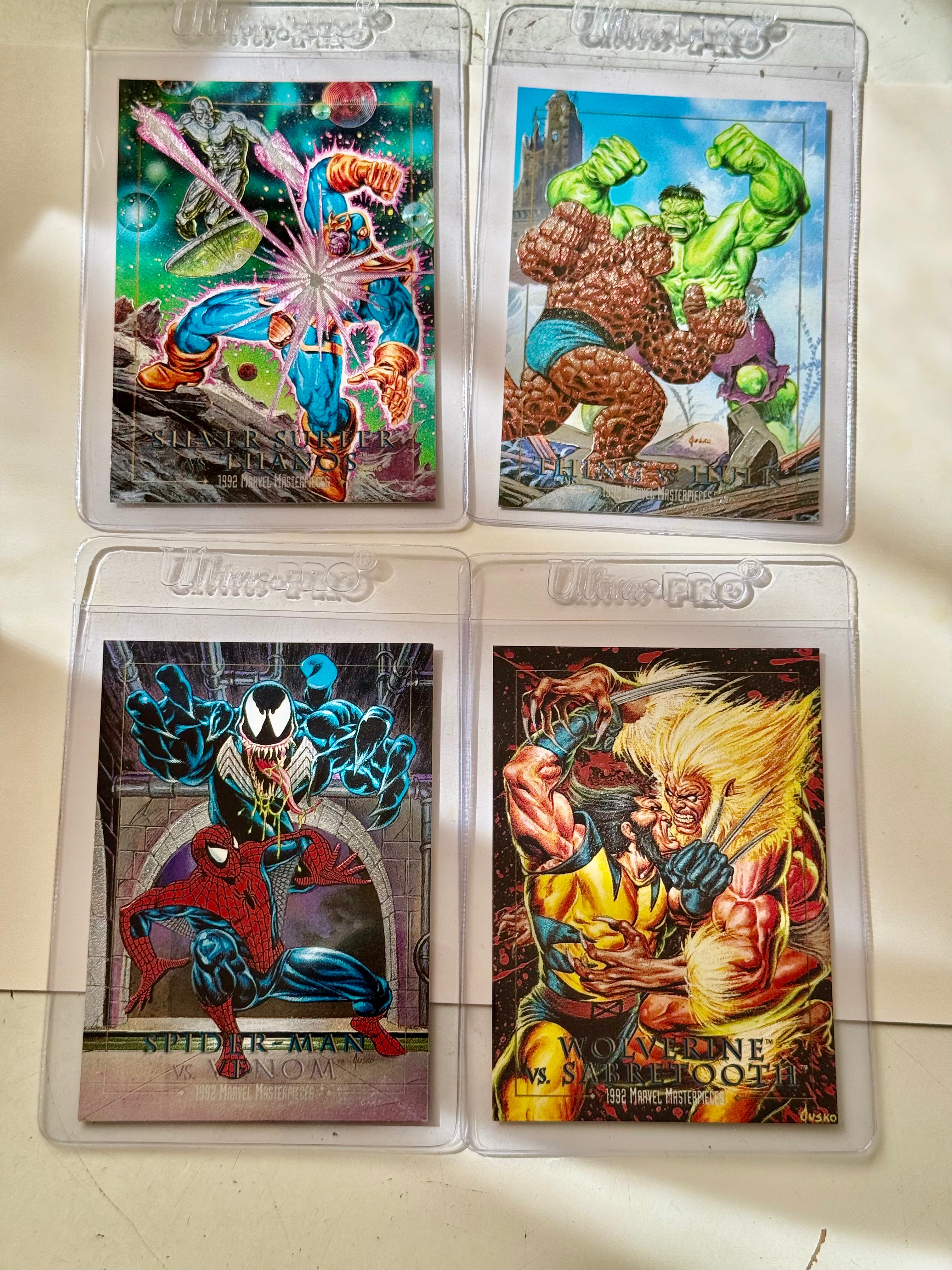 Marvel masterpieces 4 cards inserts spectra etched lot deal