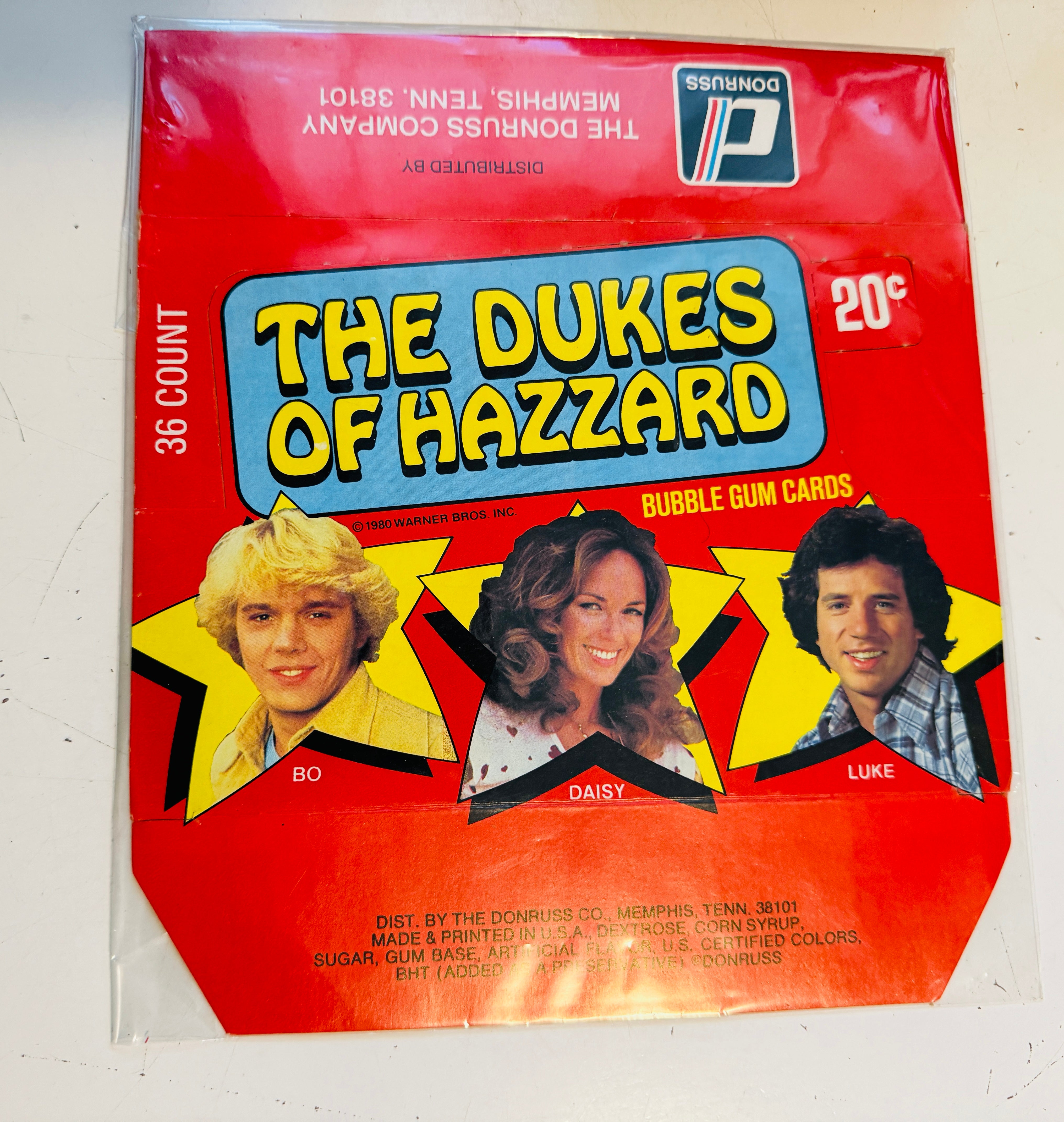 Dukes of Hazzard TV show rare flat empty display box 1980