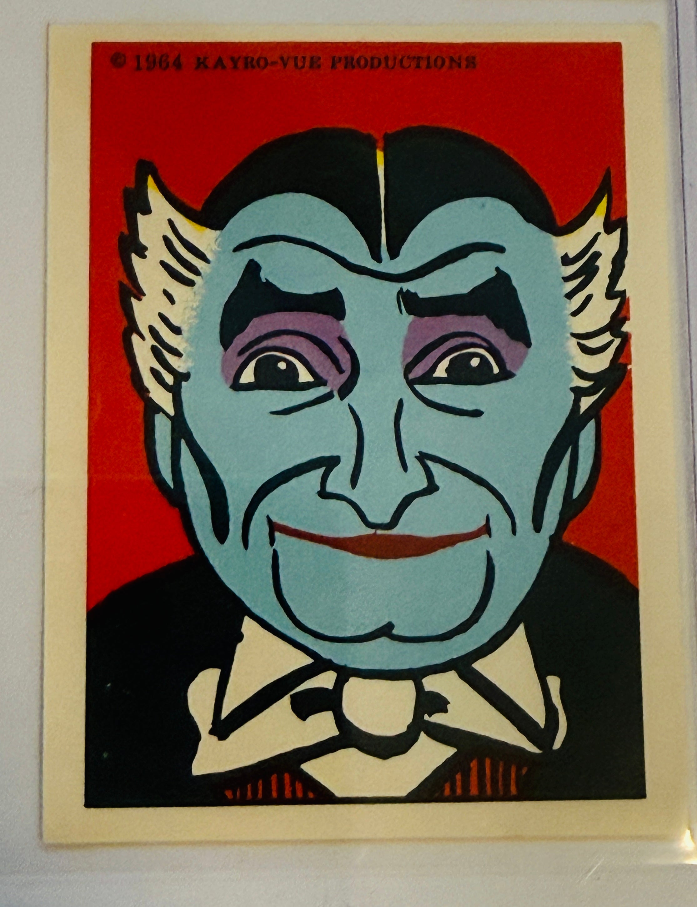 The Munsters TV show rare grandpa sticker insert 1964