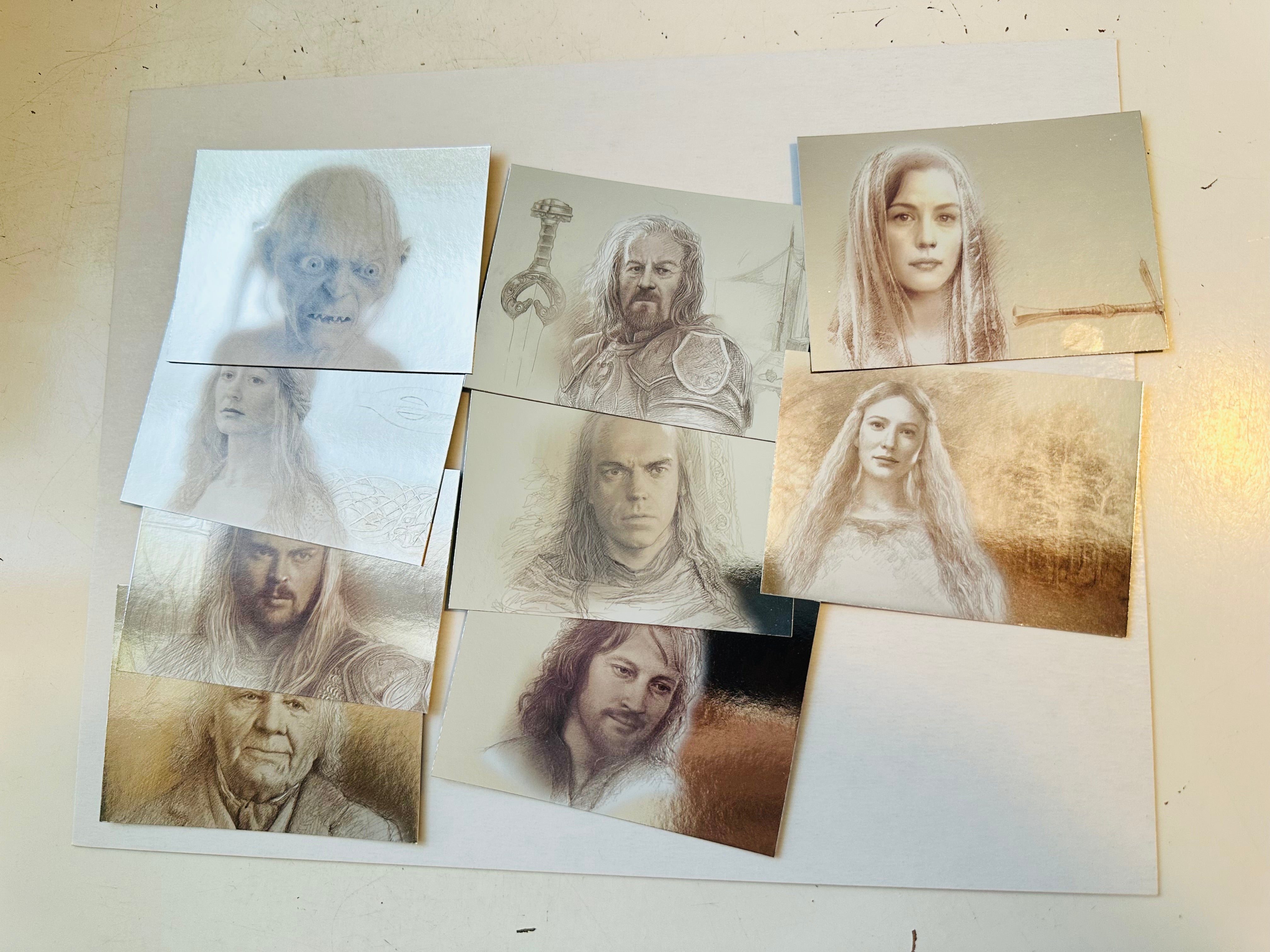 Lord of the rings  masterpieces to foil insert cardset