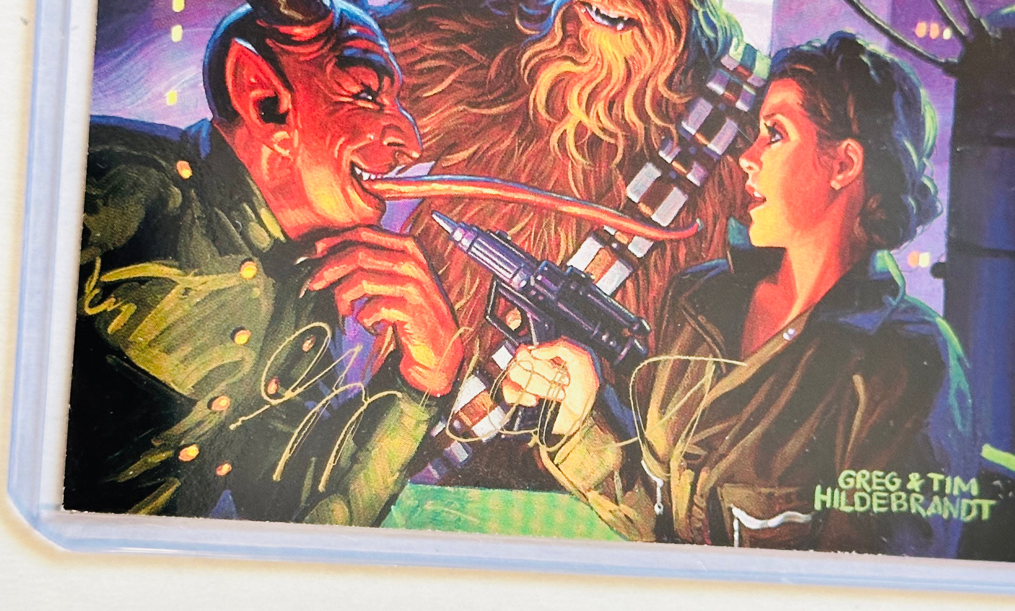 Star Wars Greg and Tim Hildebrandt double autographed sign in person card will COA