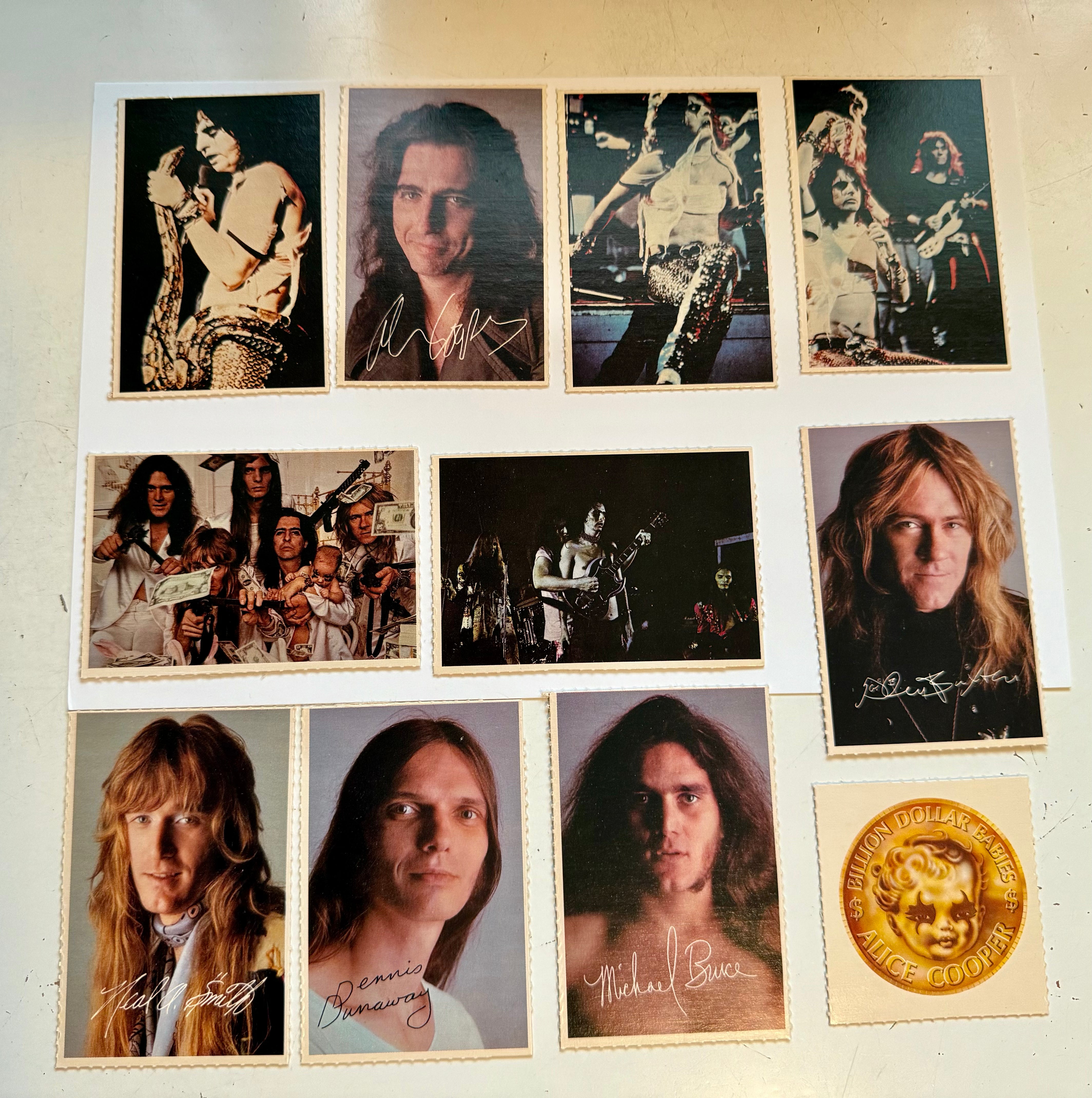 Alice Cooper rare 11 cards set 1970s