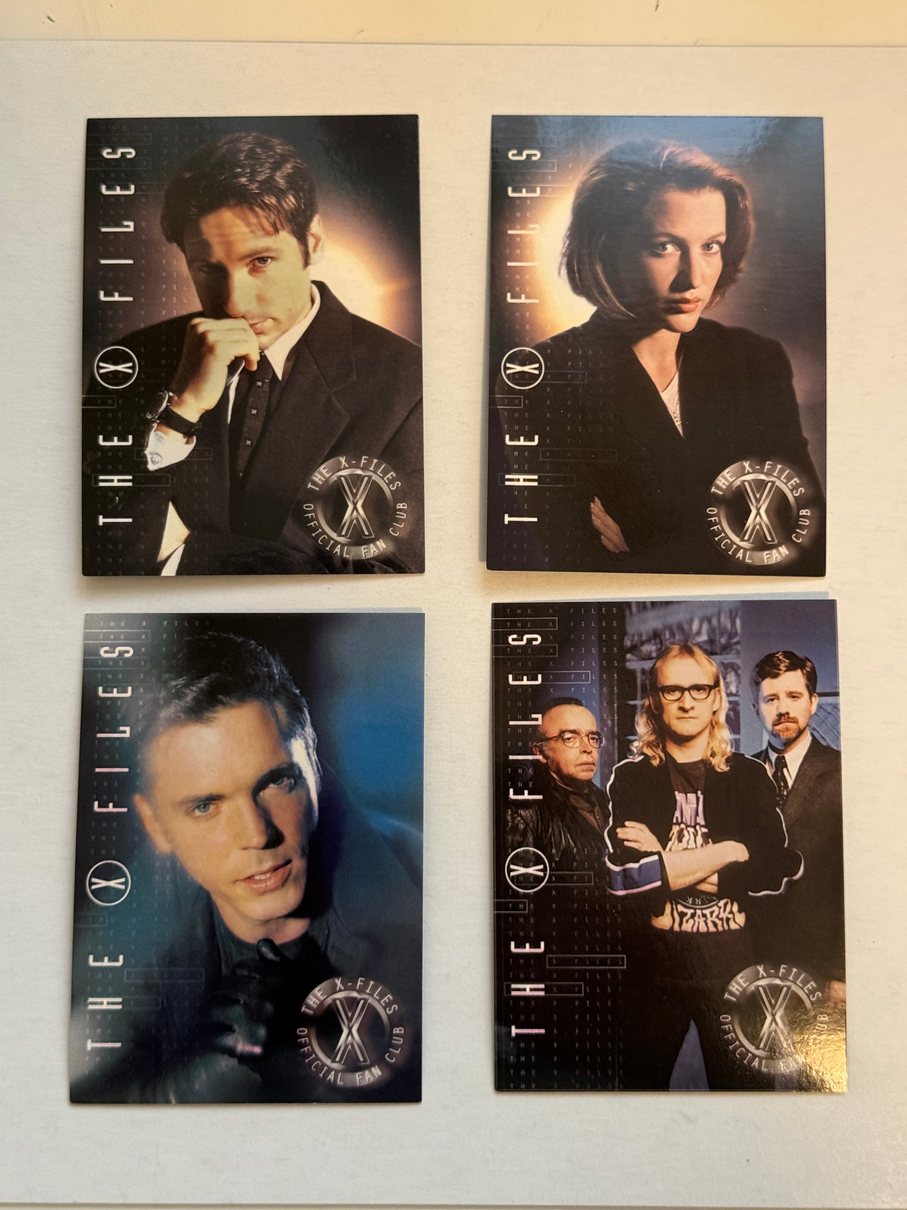 X-Files fan club 4 cards set 2000