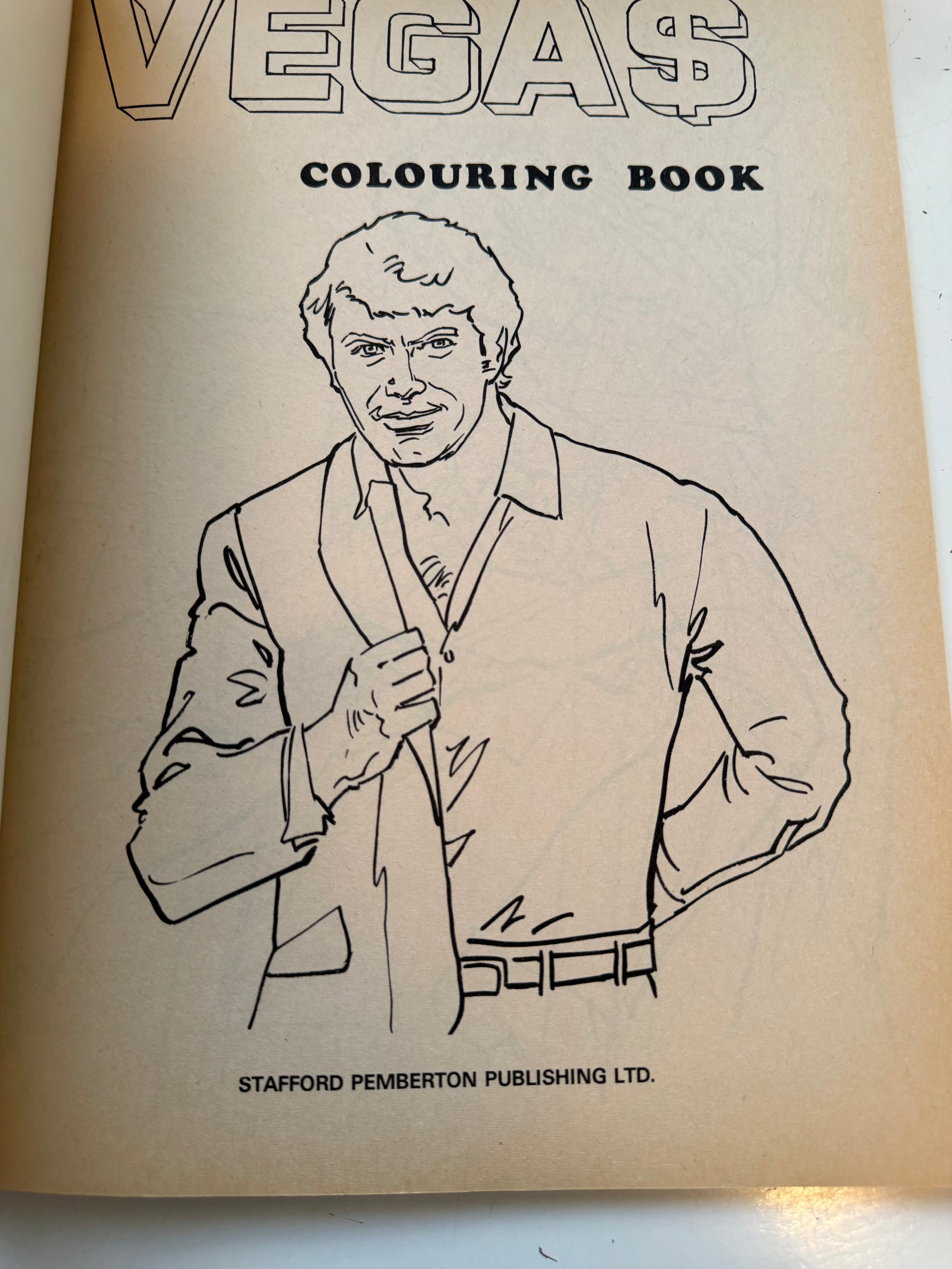 Vegas TV show vintage unmarked colouring book 1978