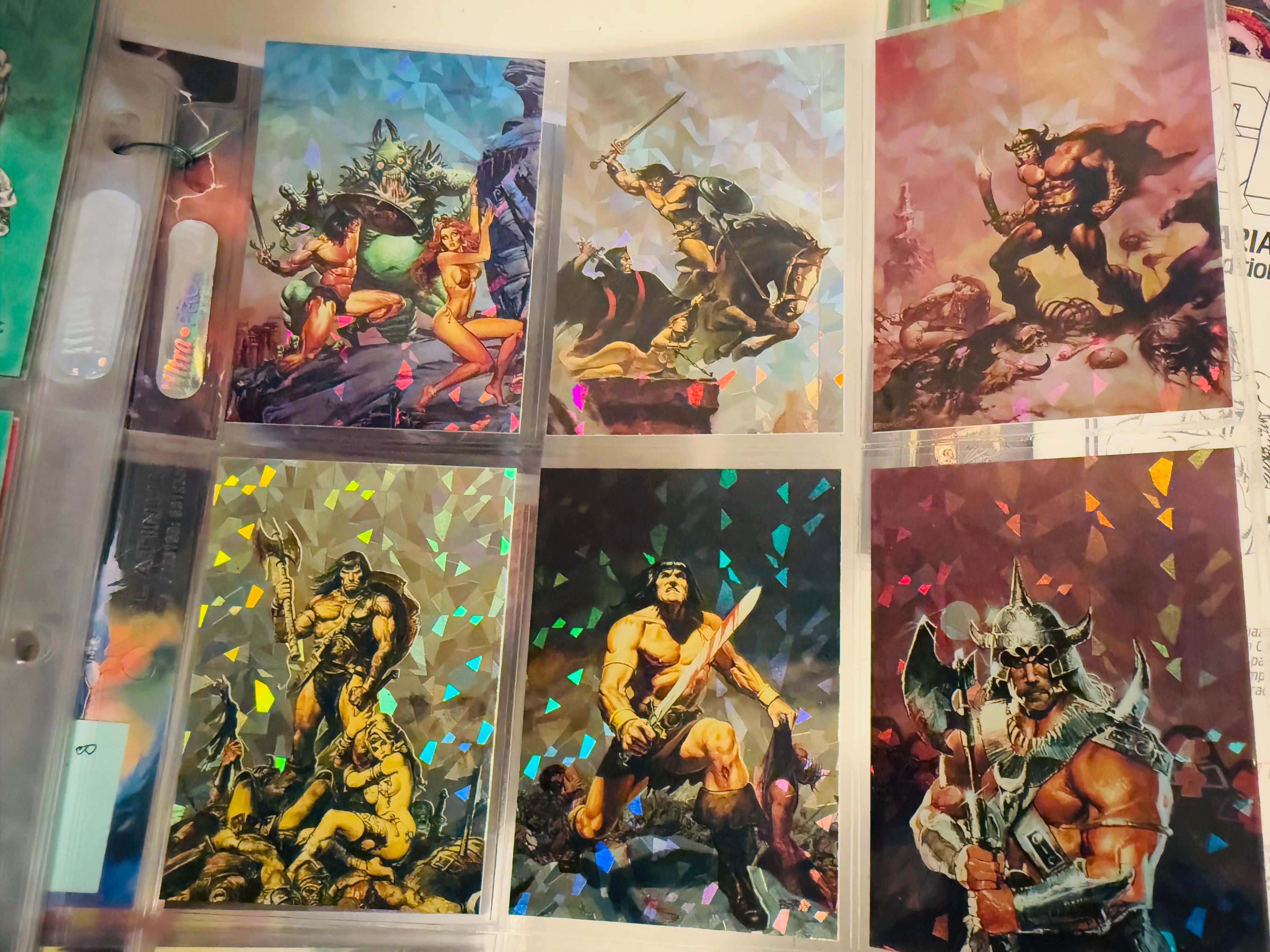 Conan series 1 rare foil Chrome cards set in pages with insert cards set 1993