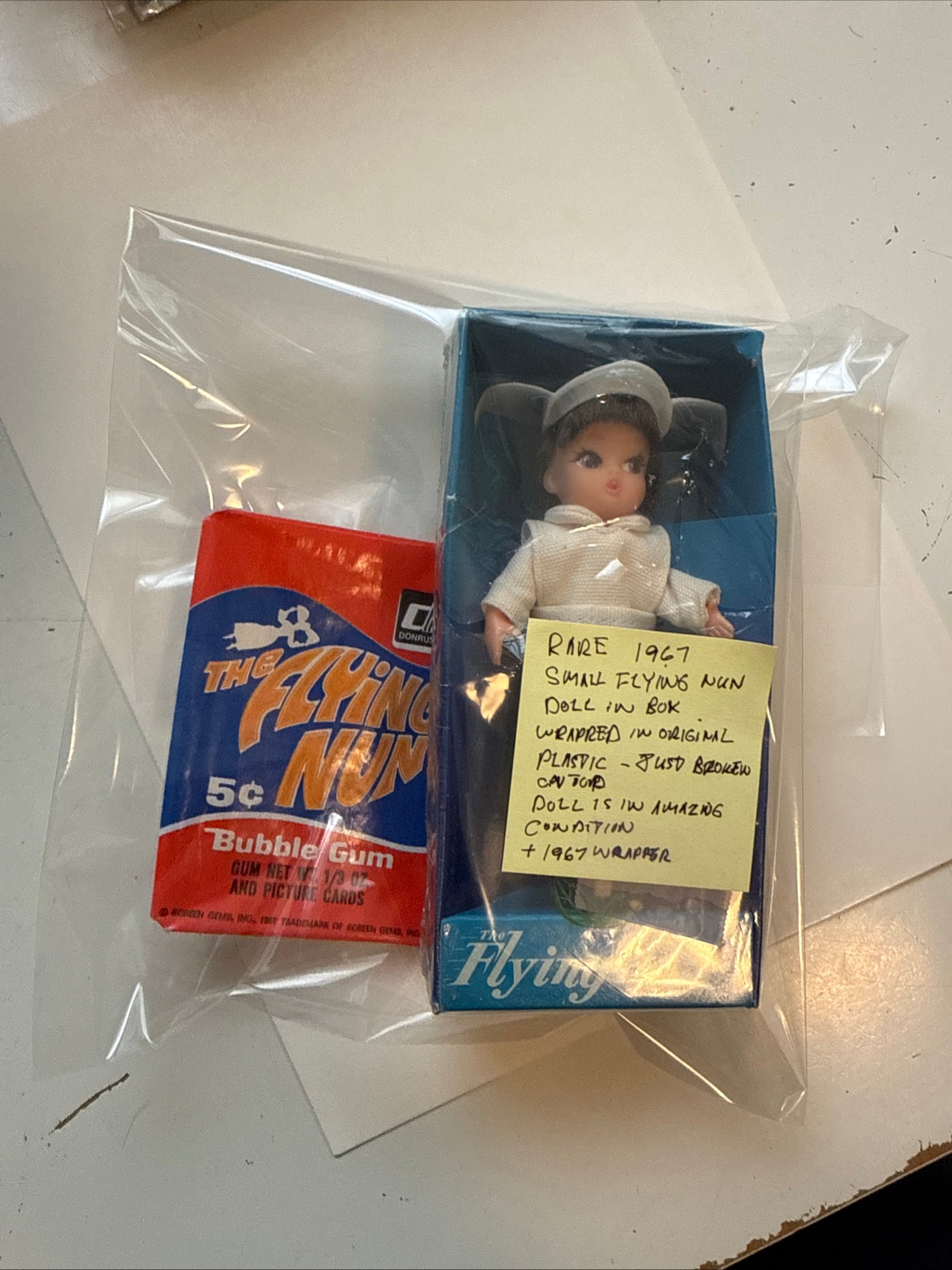 Flying Nun TV show rare vintage doll in package with card wrapper 1967