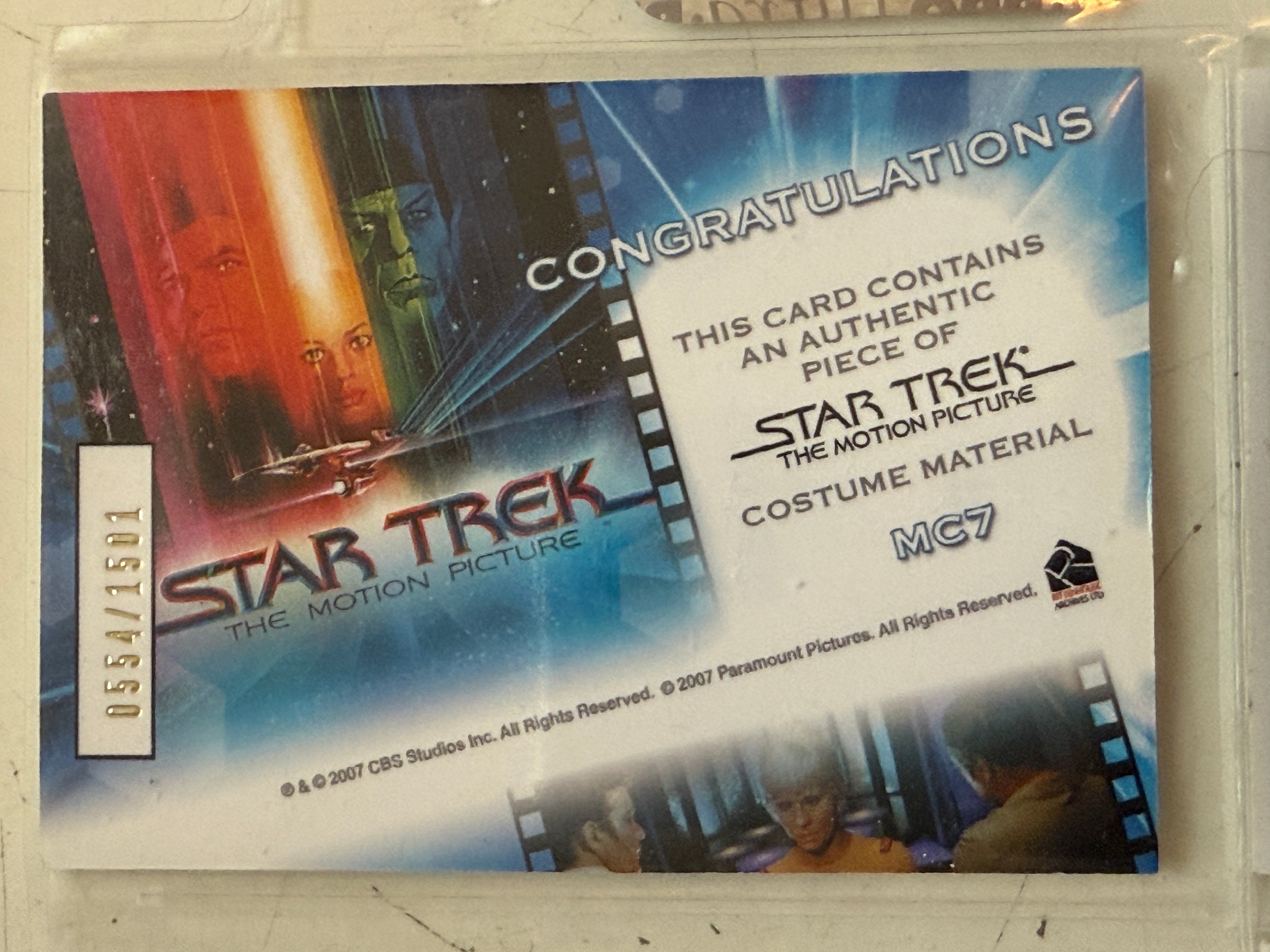 Star Trek Grace Lee Whitney rare memorabilia insert card autographed and sold with COA