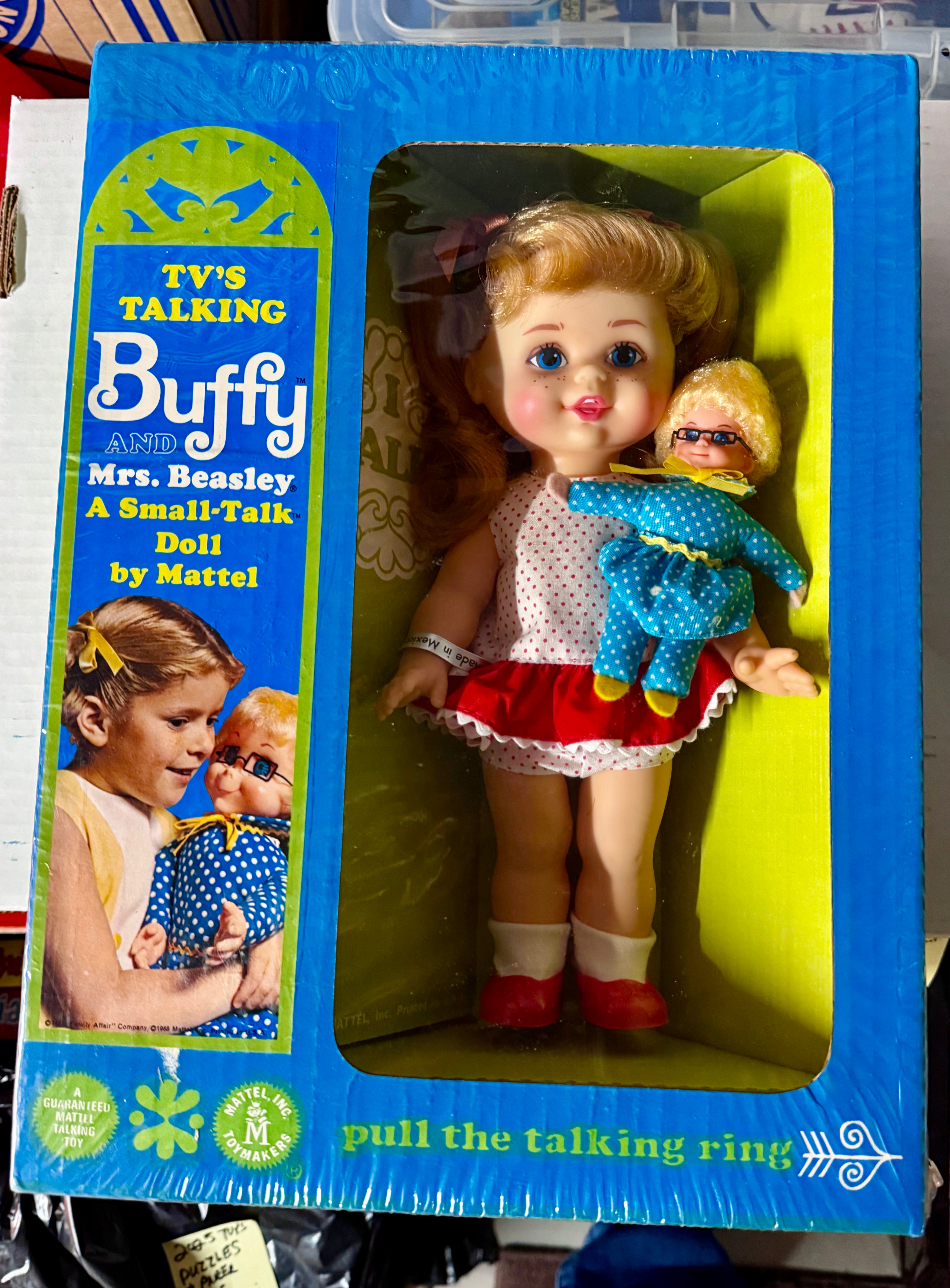 Family affair, TV show Buffy and Mrs. Beasley talking dolls(not working) 1968