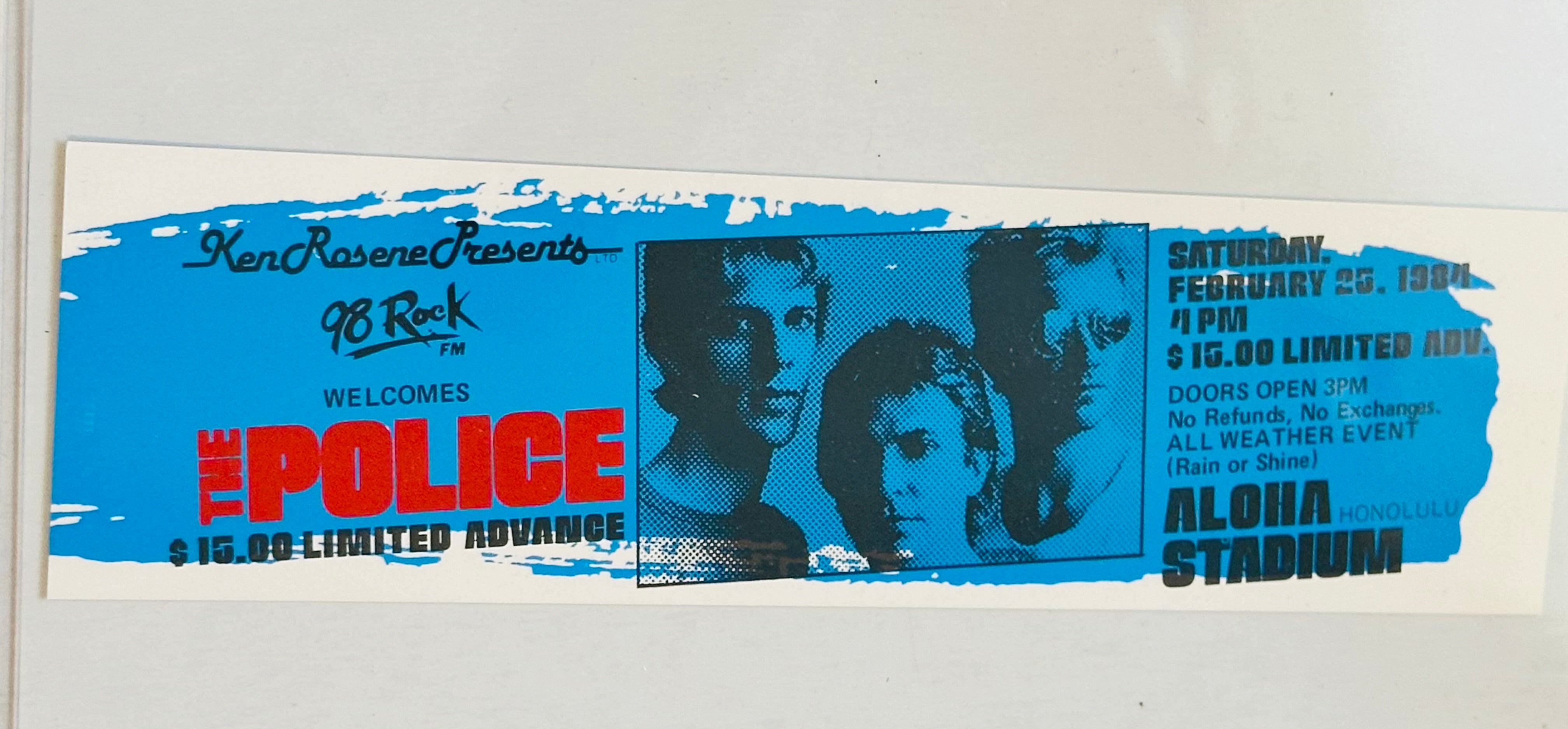 The police aloha Stadium concert 1984 ticket