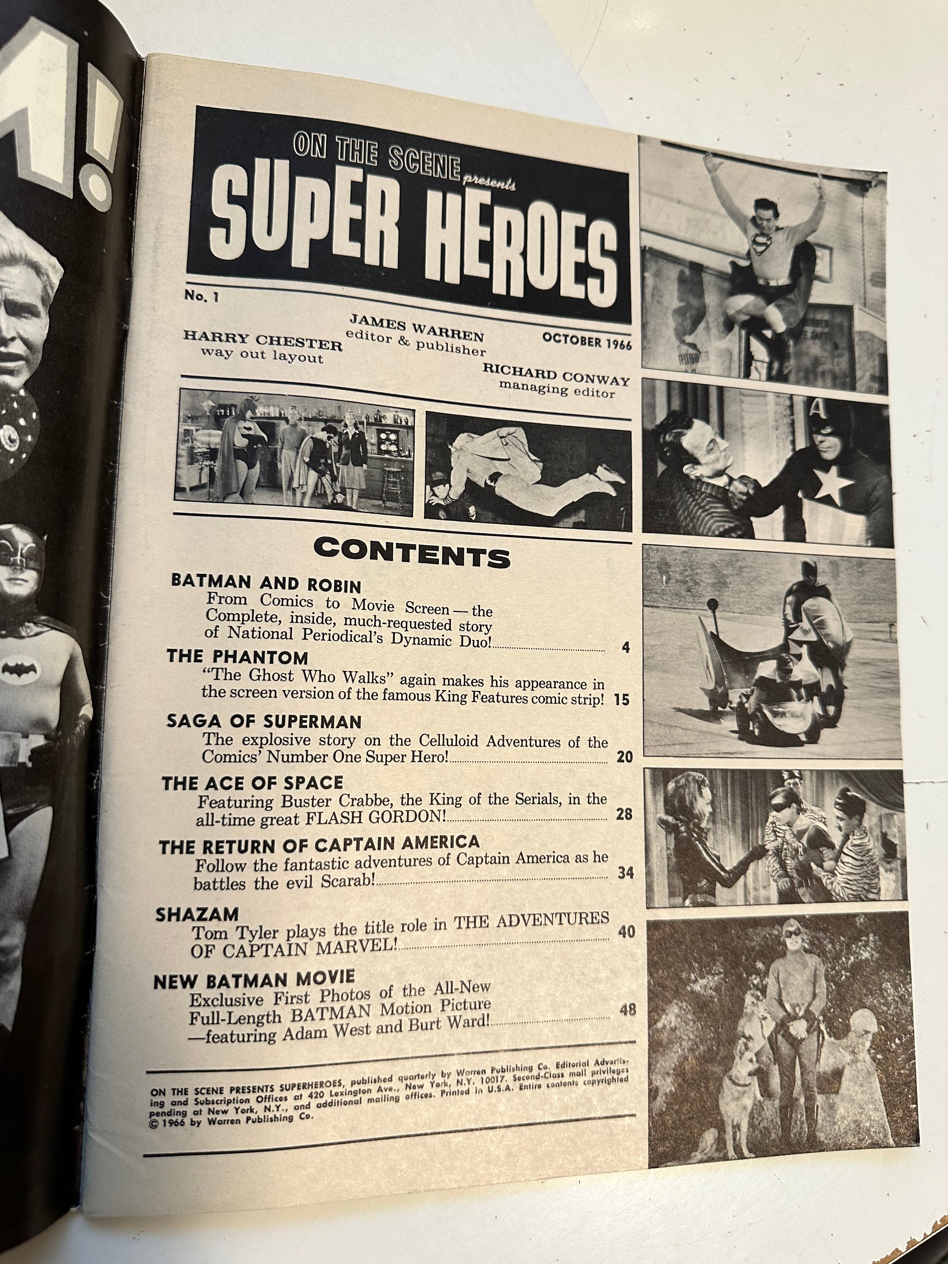 On The Scene Super Heroes #1 high grade condition magazine 1966