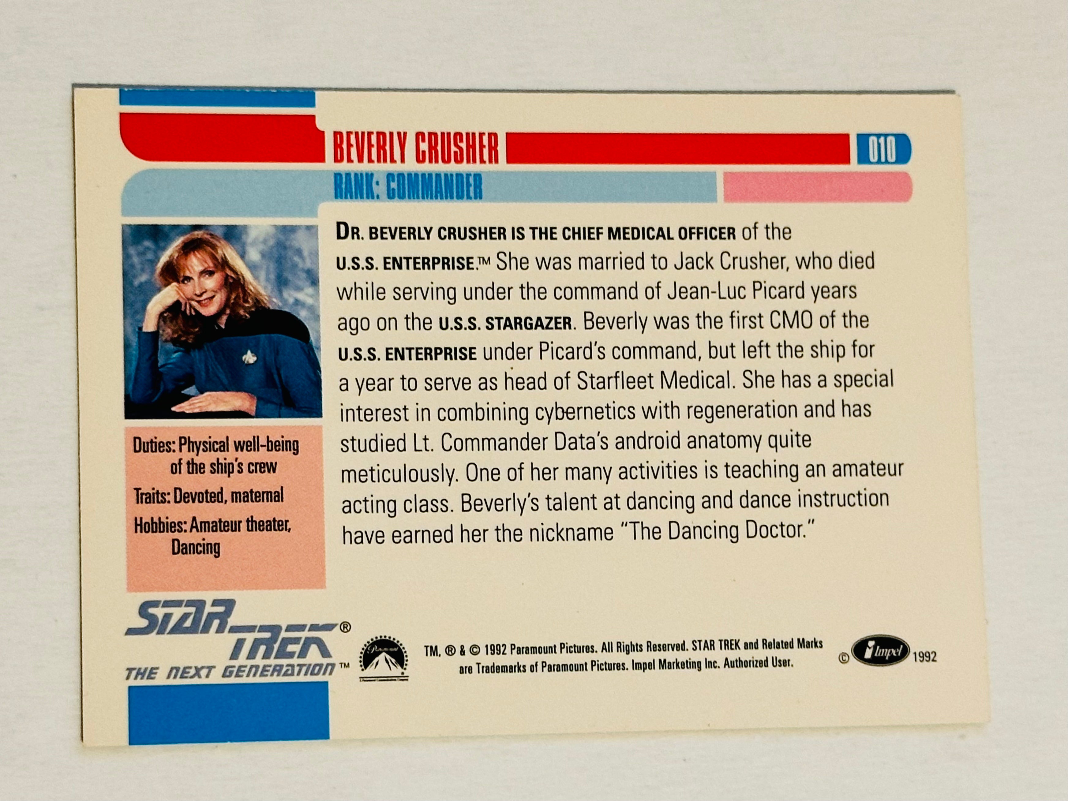 Star Trek Gates McFadden autographed card sold with COA