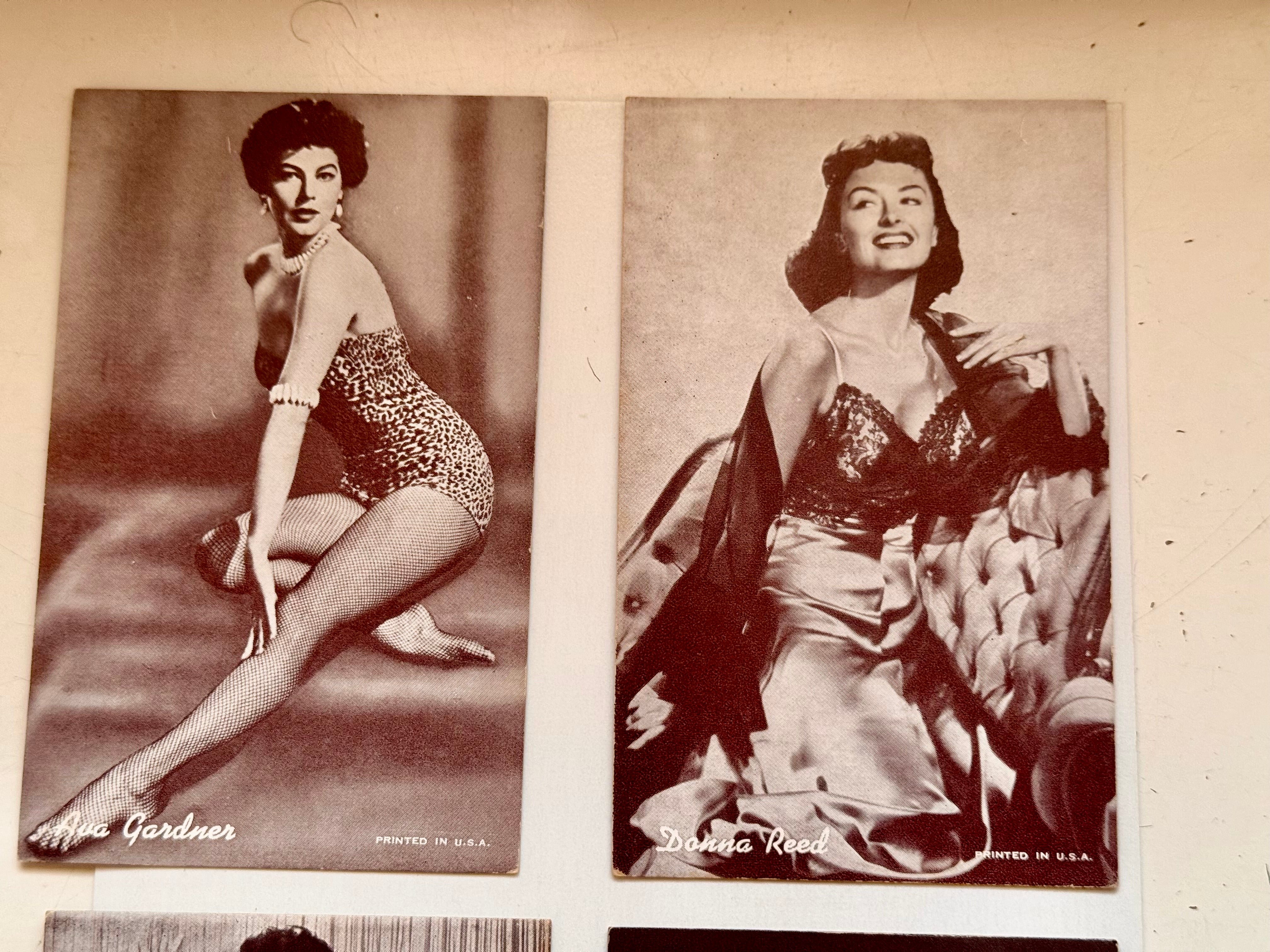 Hollywood Stars 4 rare exhibit photo cards lot deal 1962