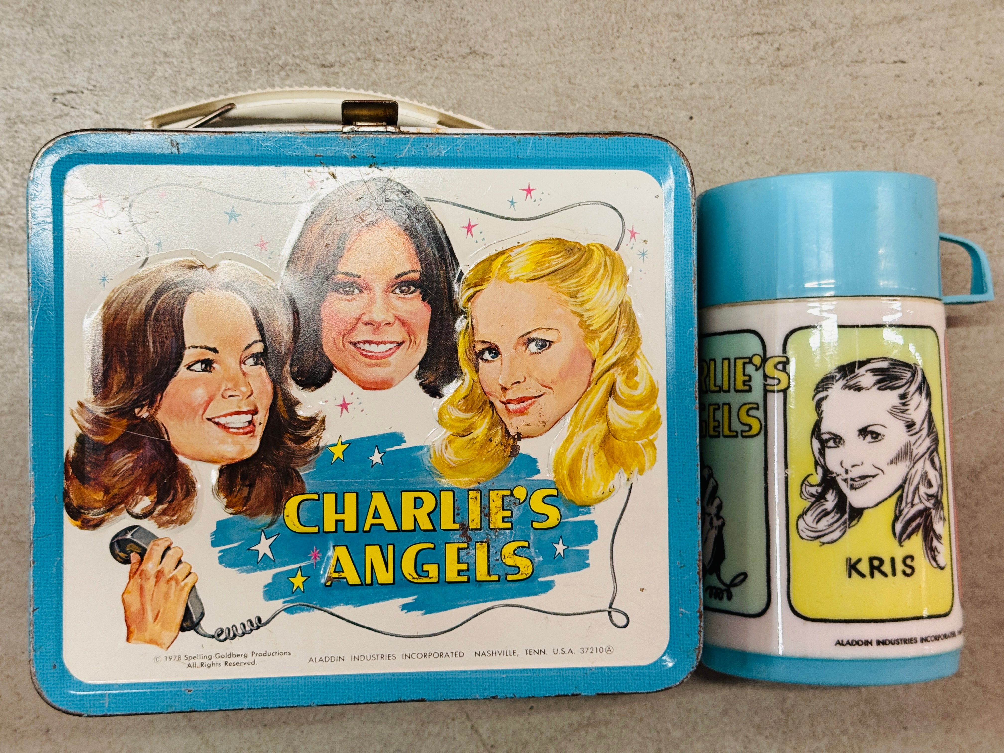 Charlie’s Angels TV show lunchbox and thermos 1978