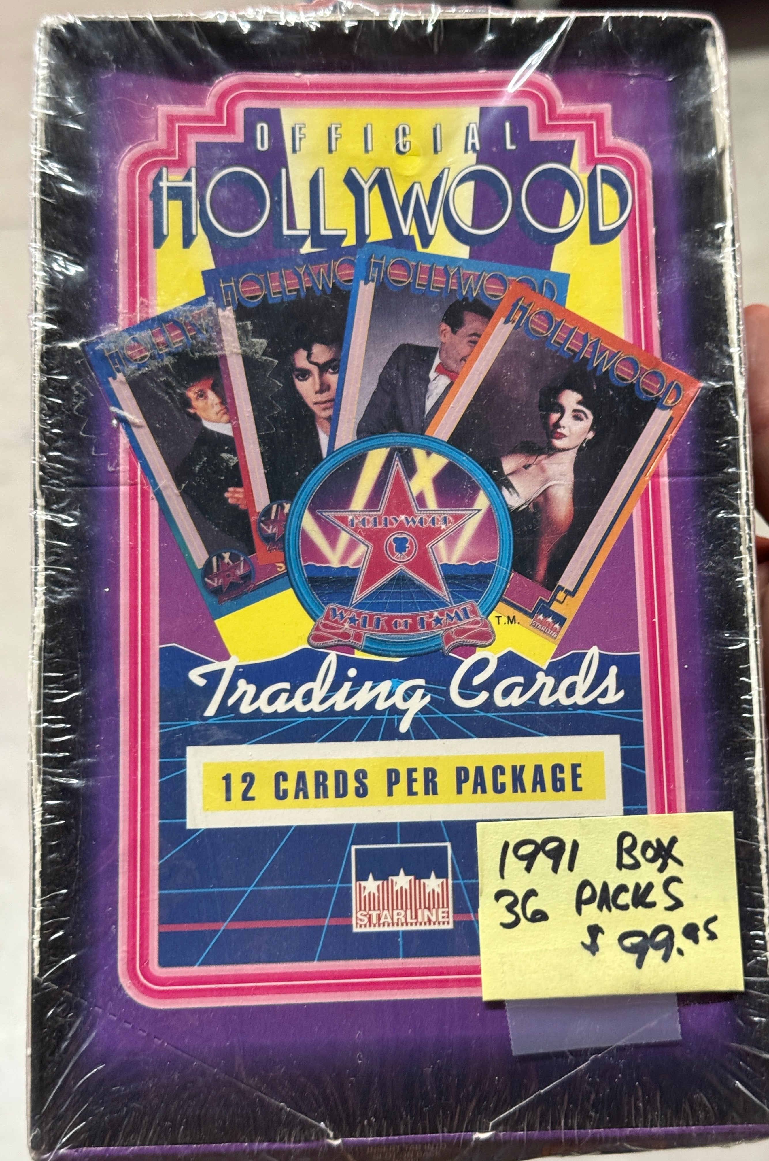 Hollywood movie star Cards 36 sealed packs factory box 1991
