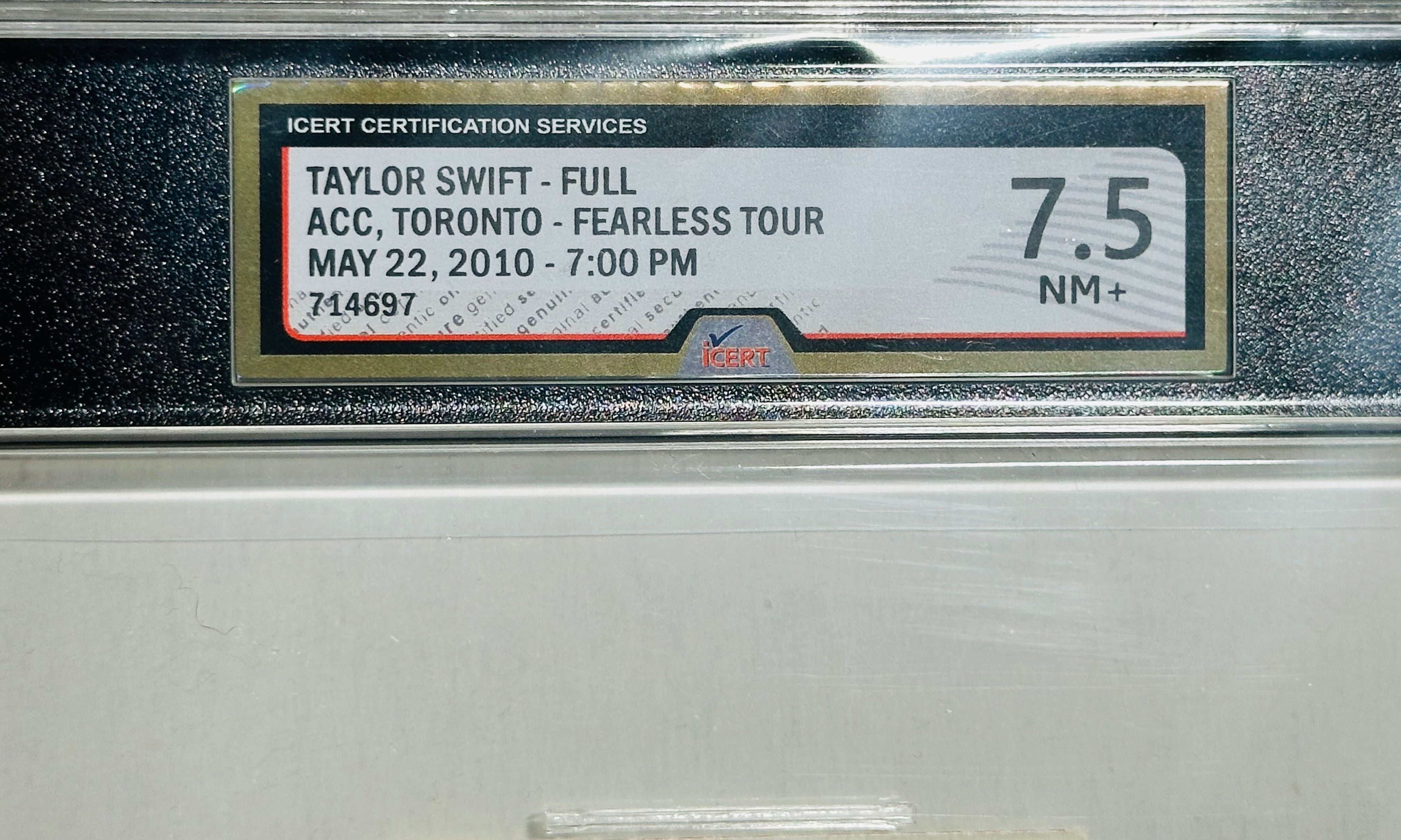 Taylor Swift graded concert ticket 2010