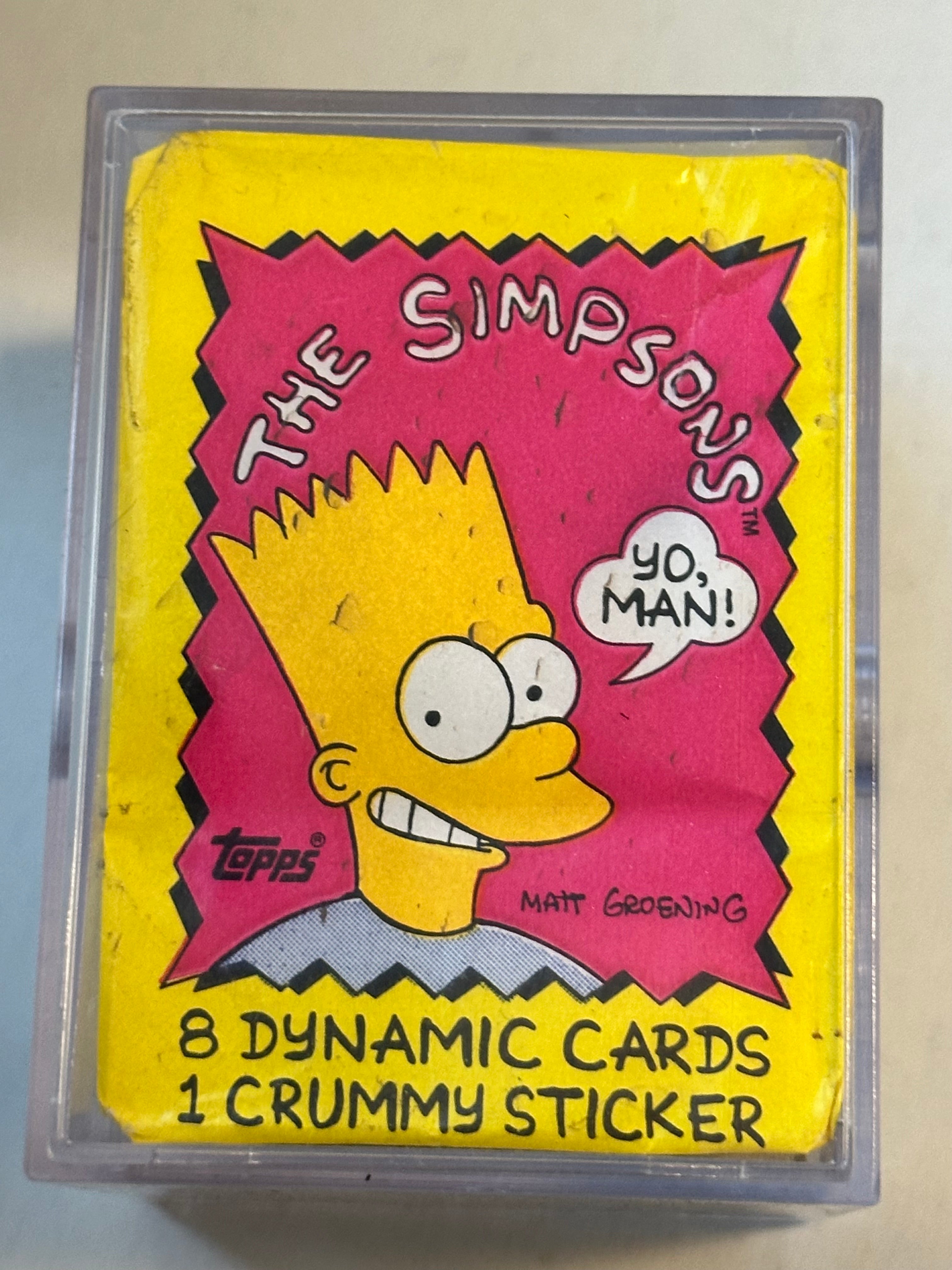 The Simpsons first series cards and stickers set with wrapper 1990