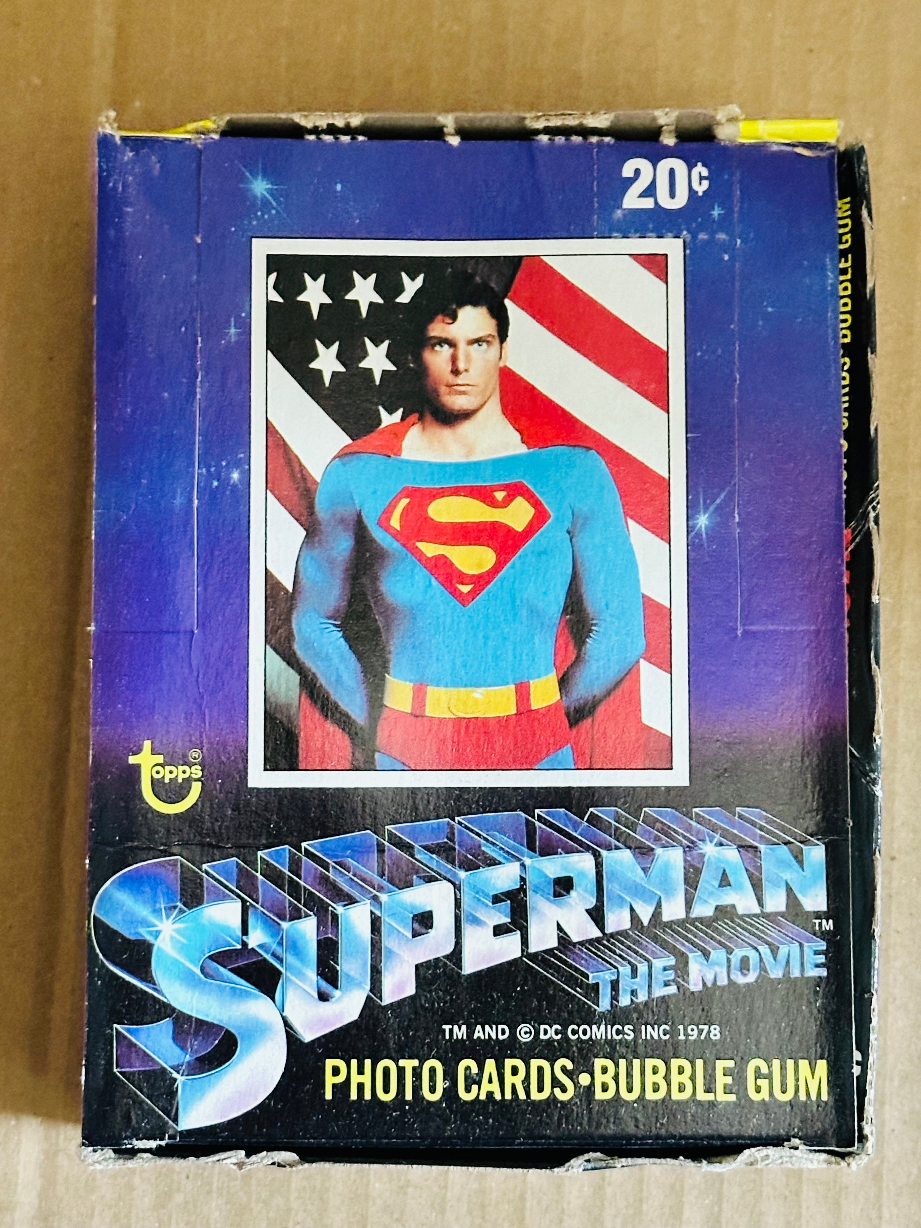 rare superman cards Superman first movie rare 36 sealed packs card box 1978
