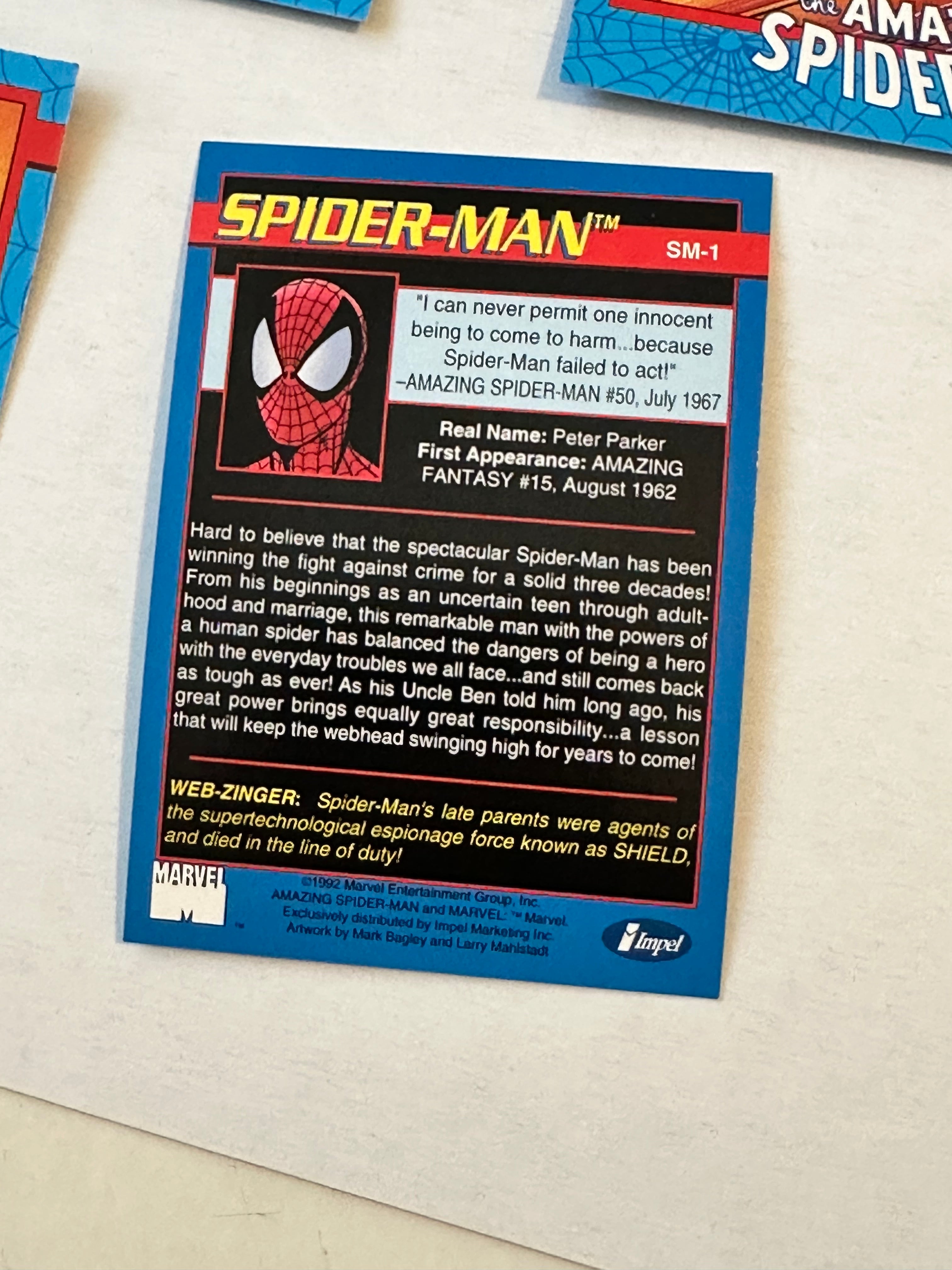 Amazing Spider-can 5 cards special promo set 1992