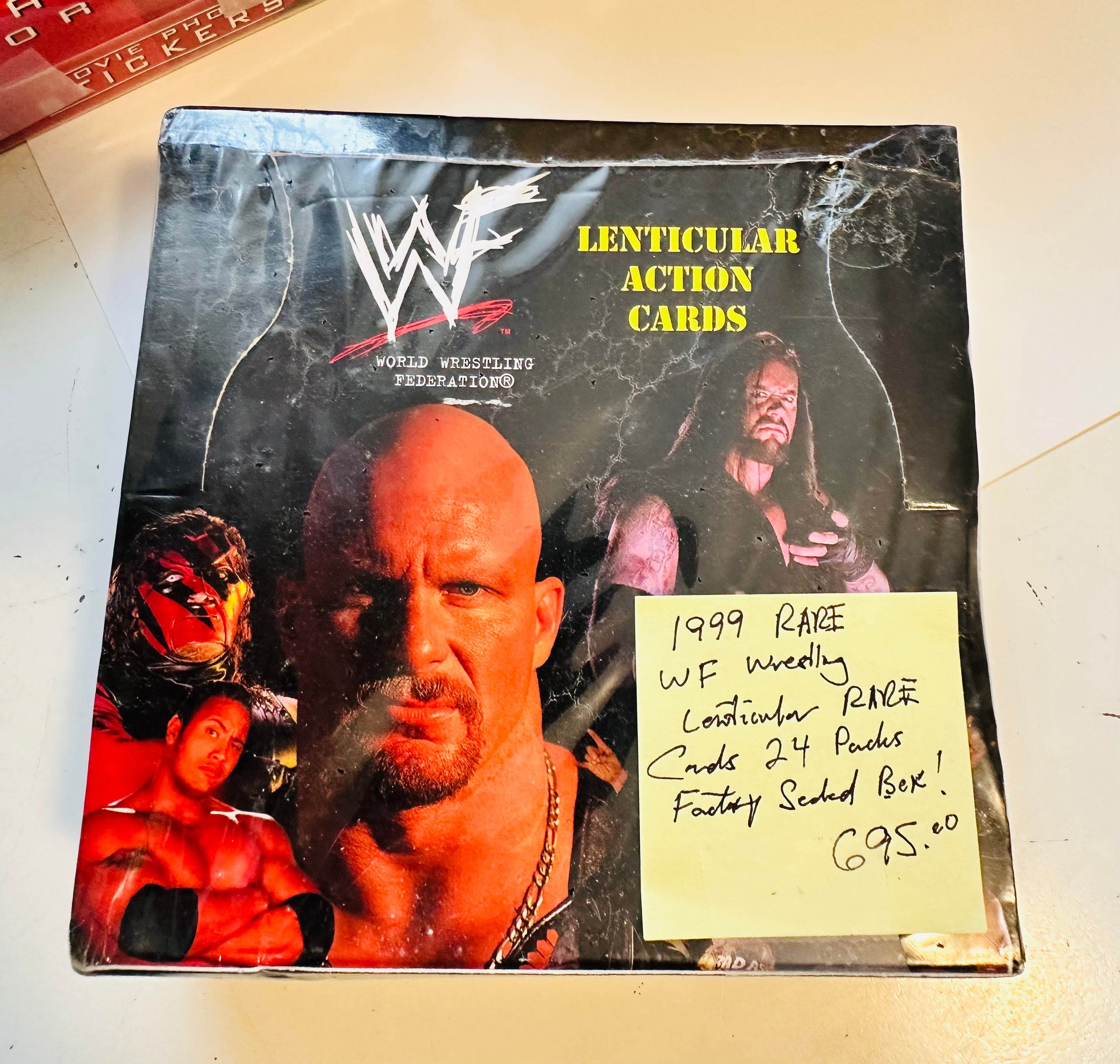 Wrestling, WWF, rare factory sealed lenticular cards, box 1999