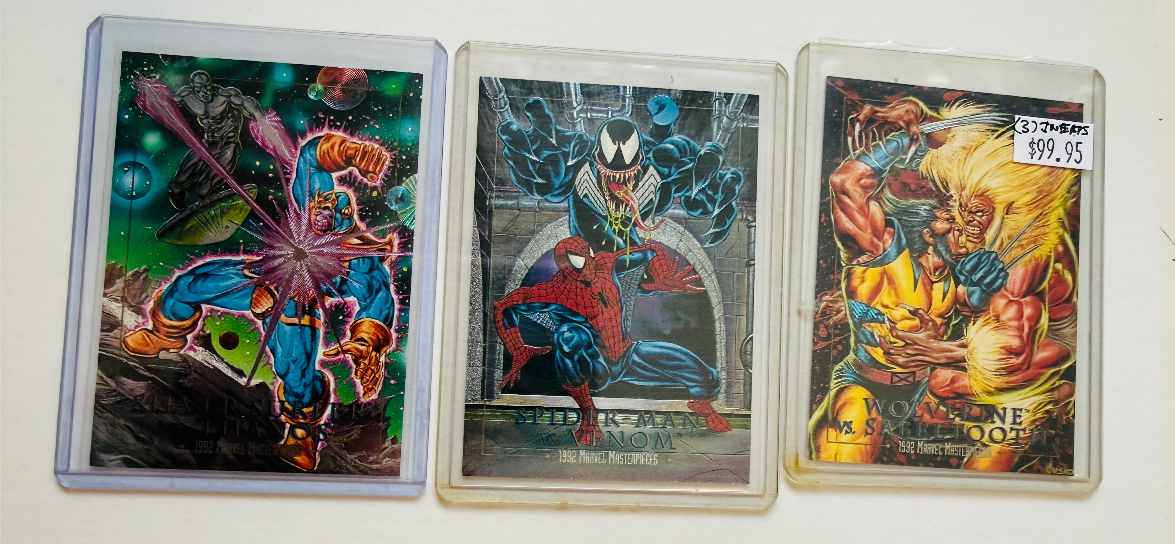 Marvel masterpieces 3 cards inserts spectra etched lot deal