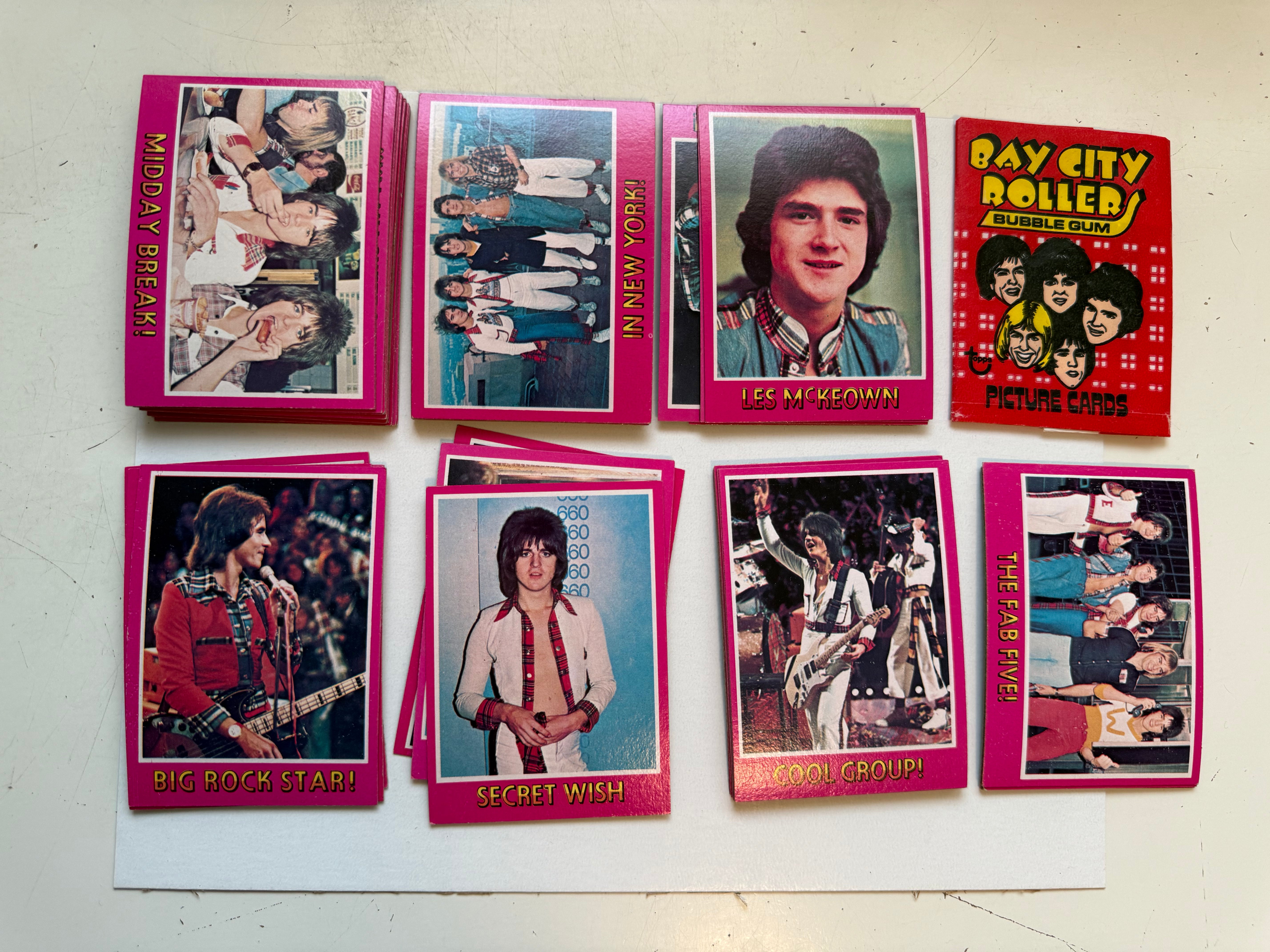 Bay City Rollers rare mint vintage cards set with wrapper 1975