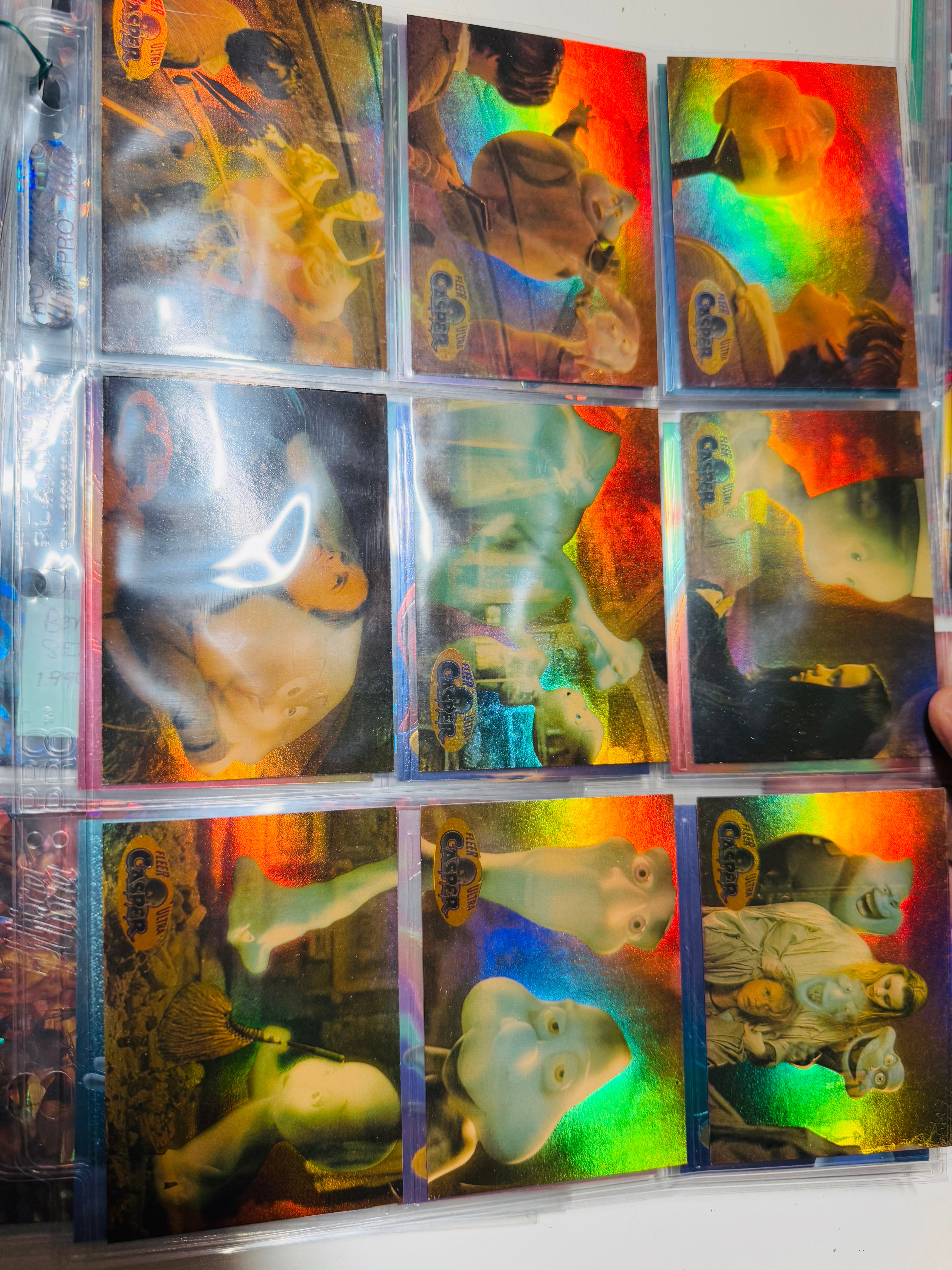 Casper movie Fleer Ultra cards set with two insert sets in pages 1995