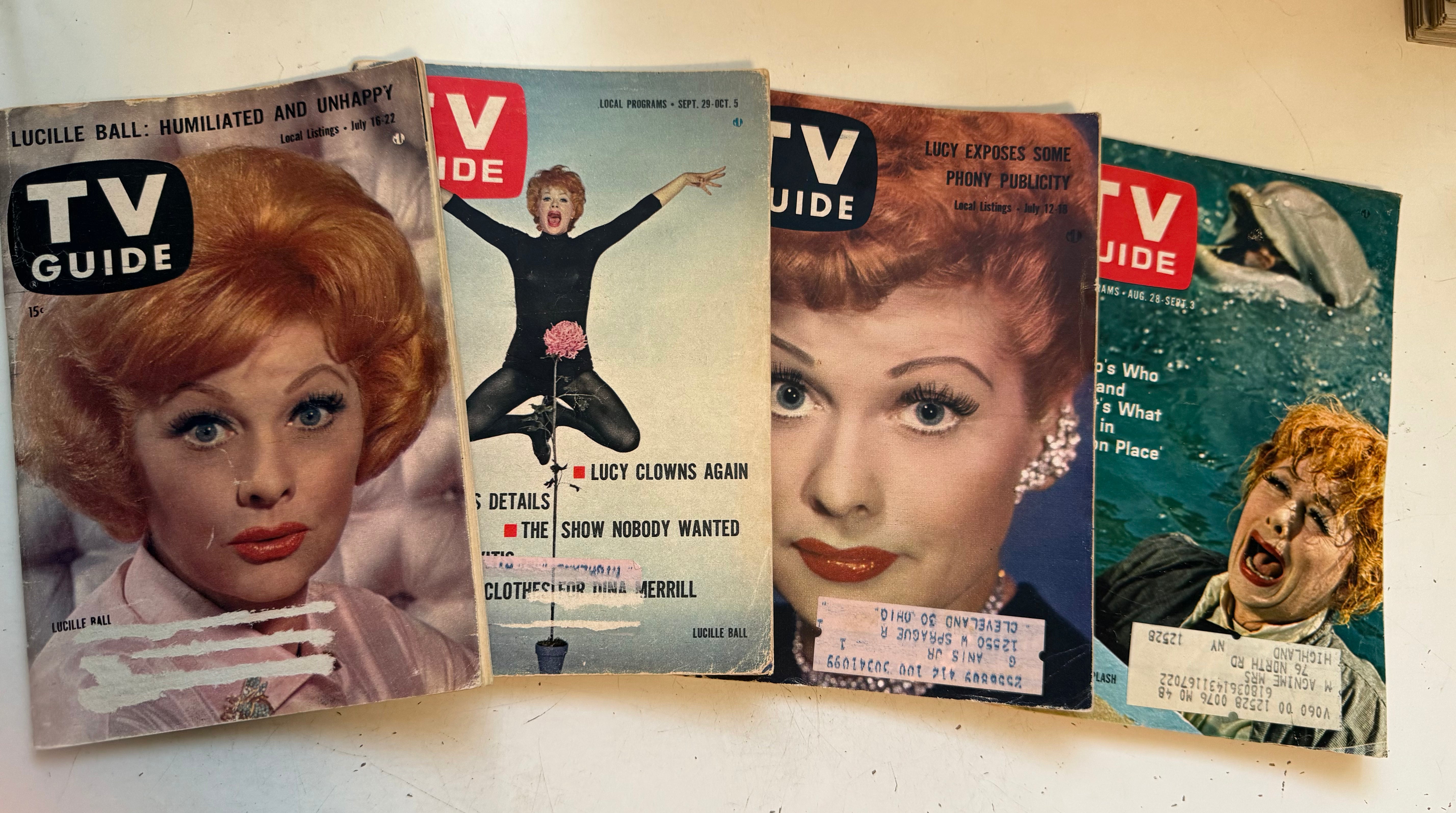 I love Lucy TV show 4 TV guides lot deal 1960s