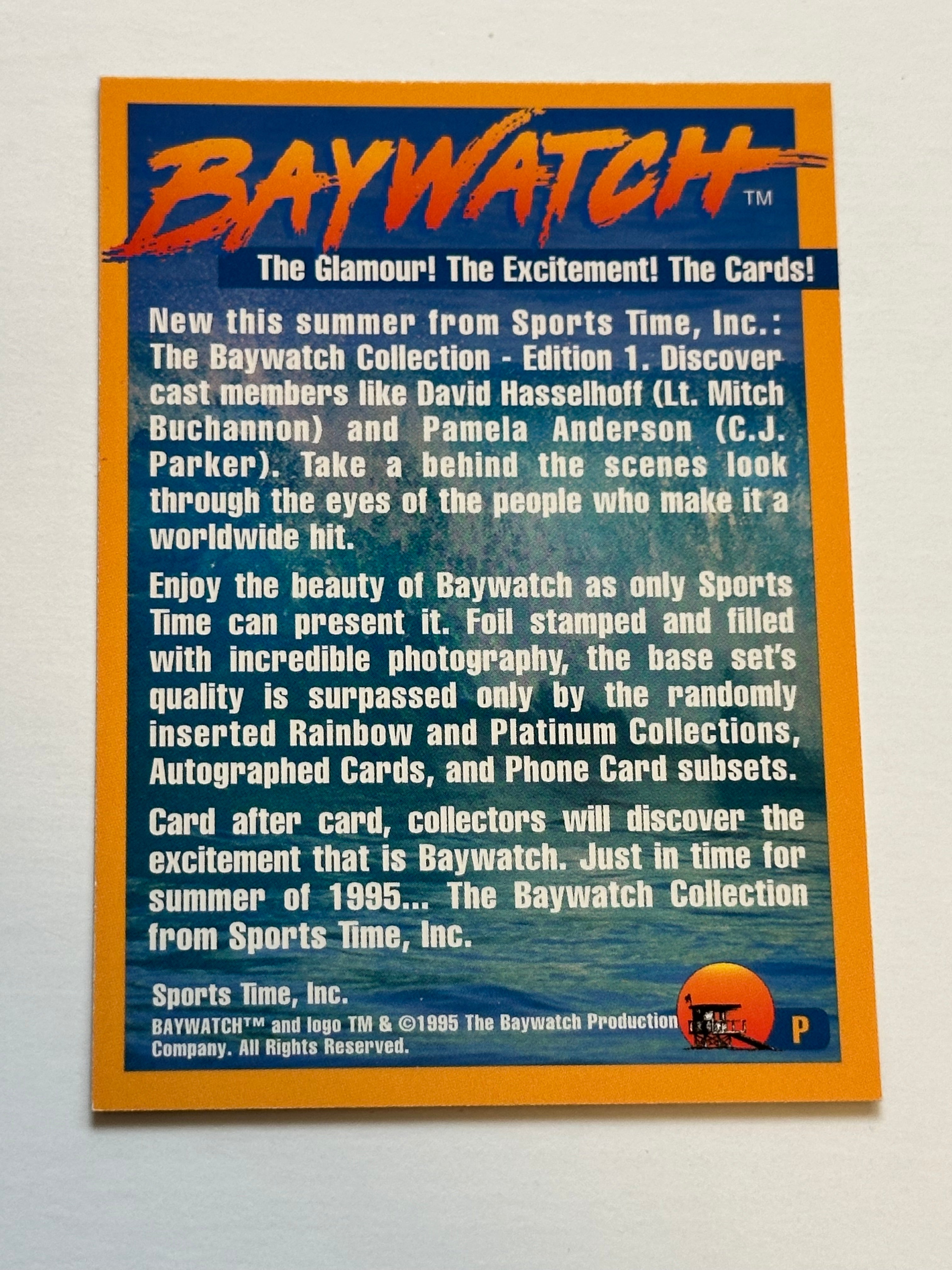 Baywatch TV series promo card 1995