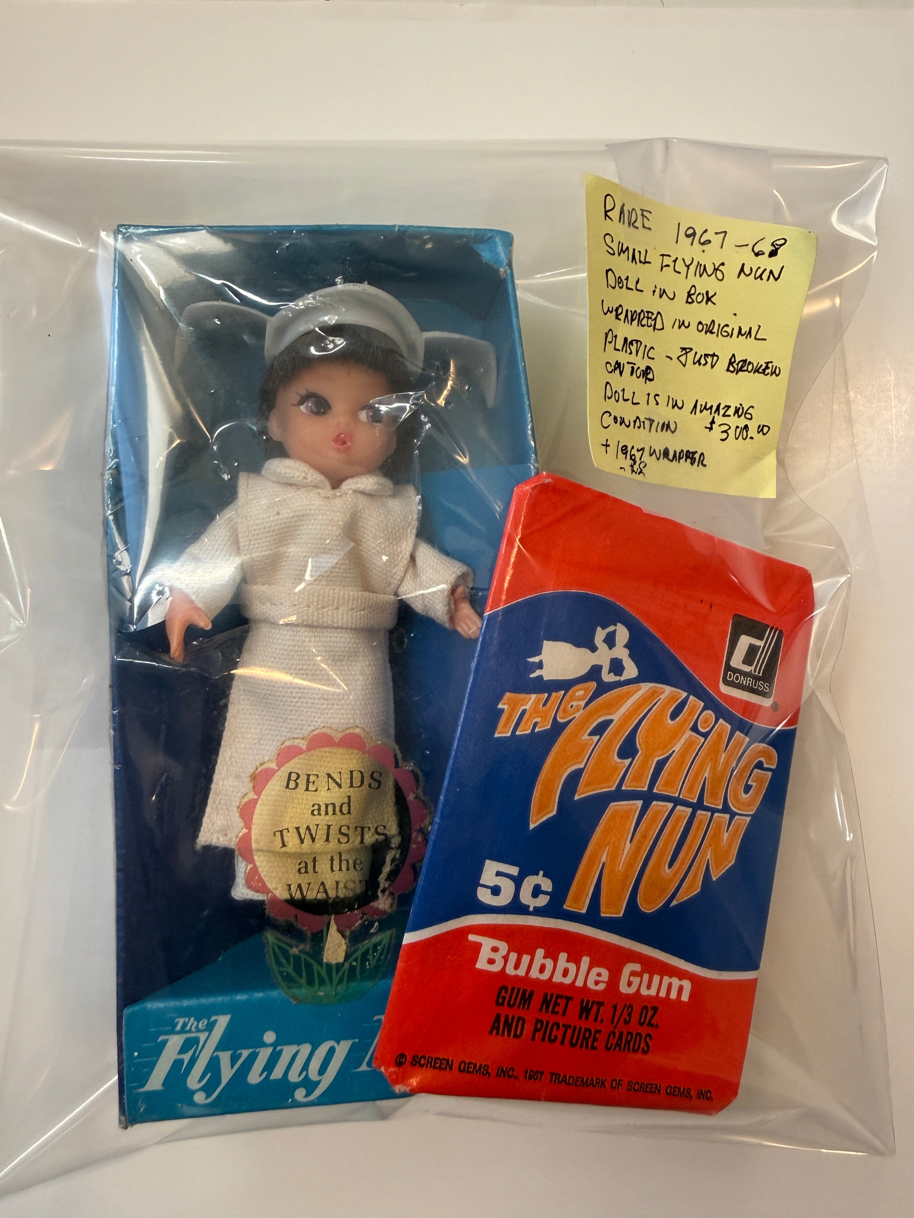 Flying Nun TV show rare vintage doll in package with card wrapper 1967