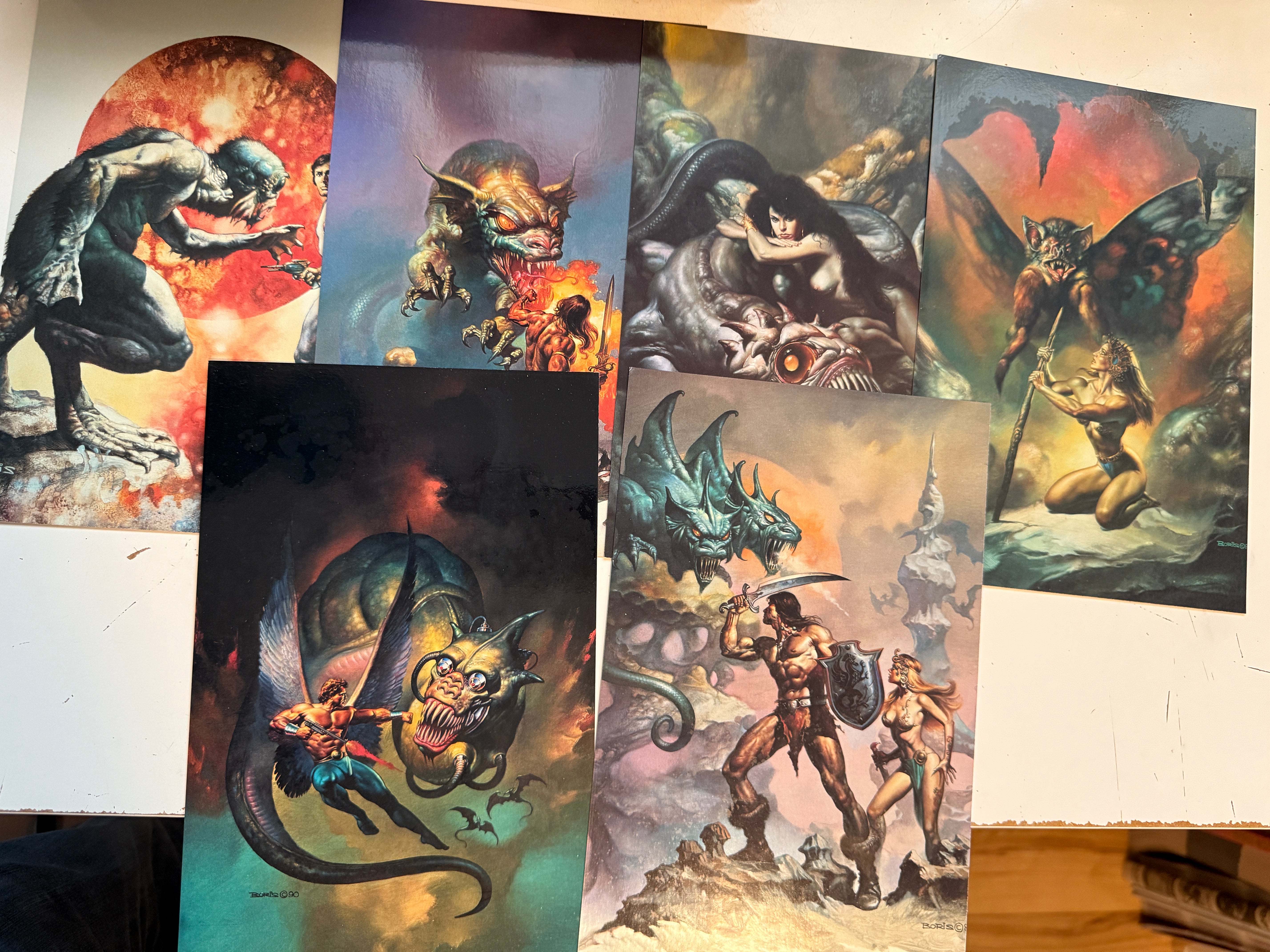 Boris Vallejo rare case topper fantasy 7x9 size cards set 1990s
