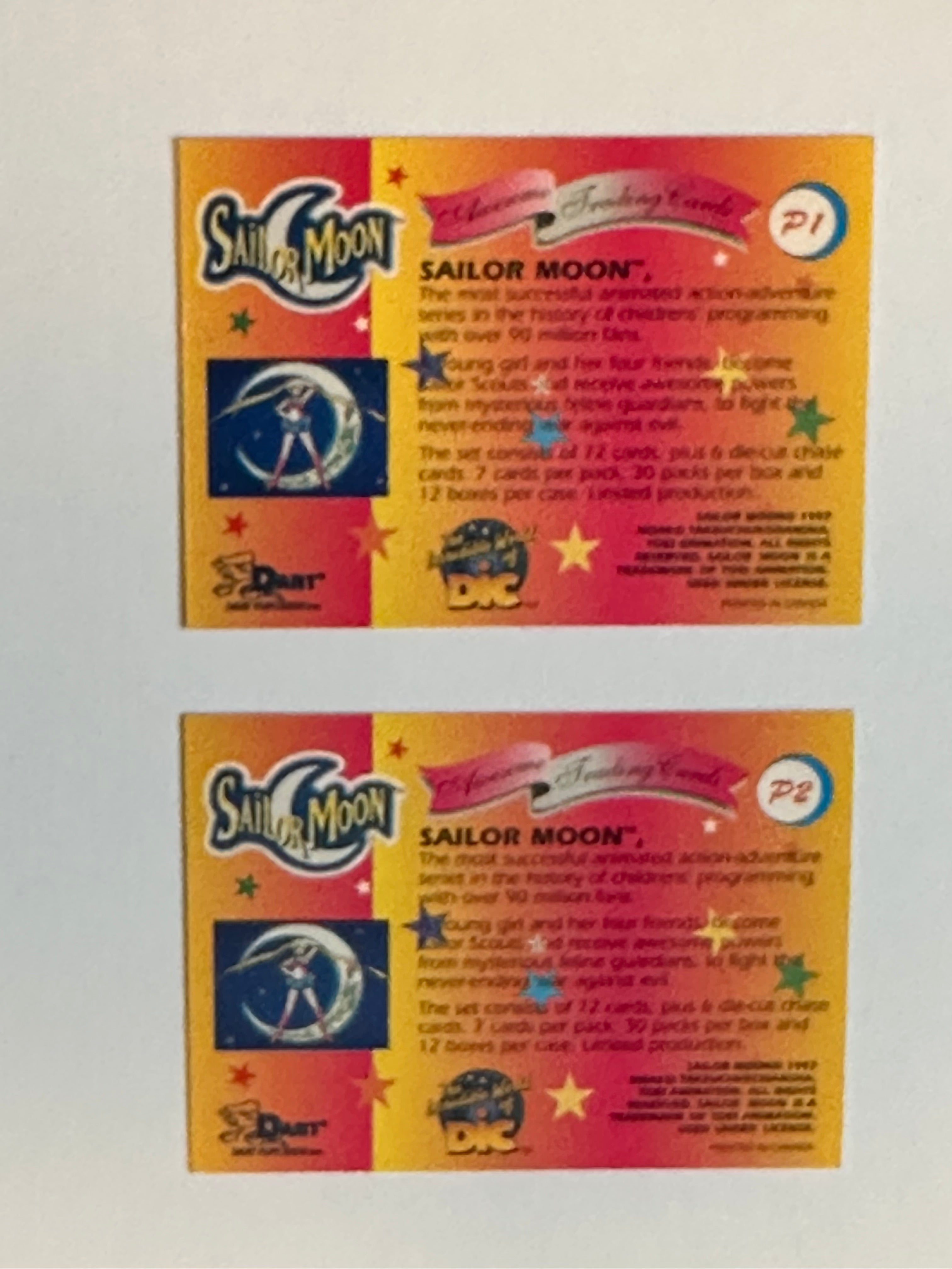 Sailor Moon anime two rare promo cards set 1997