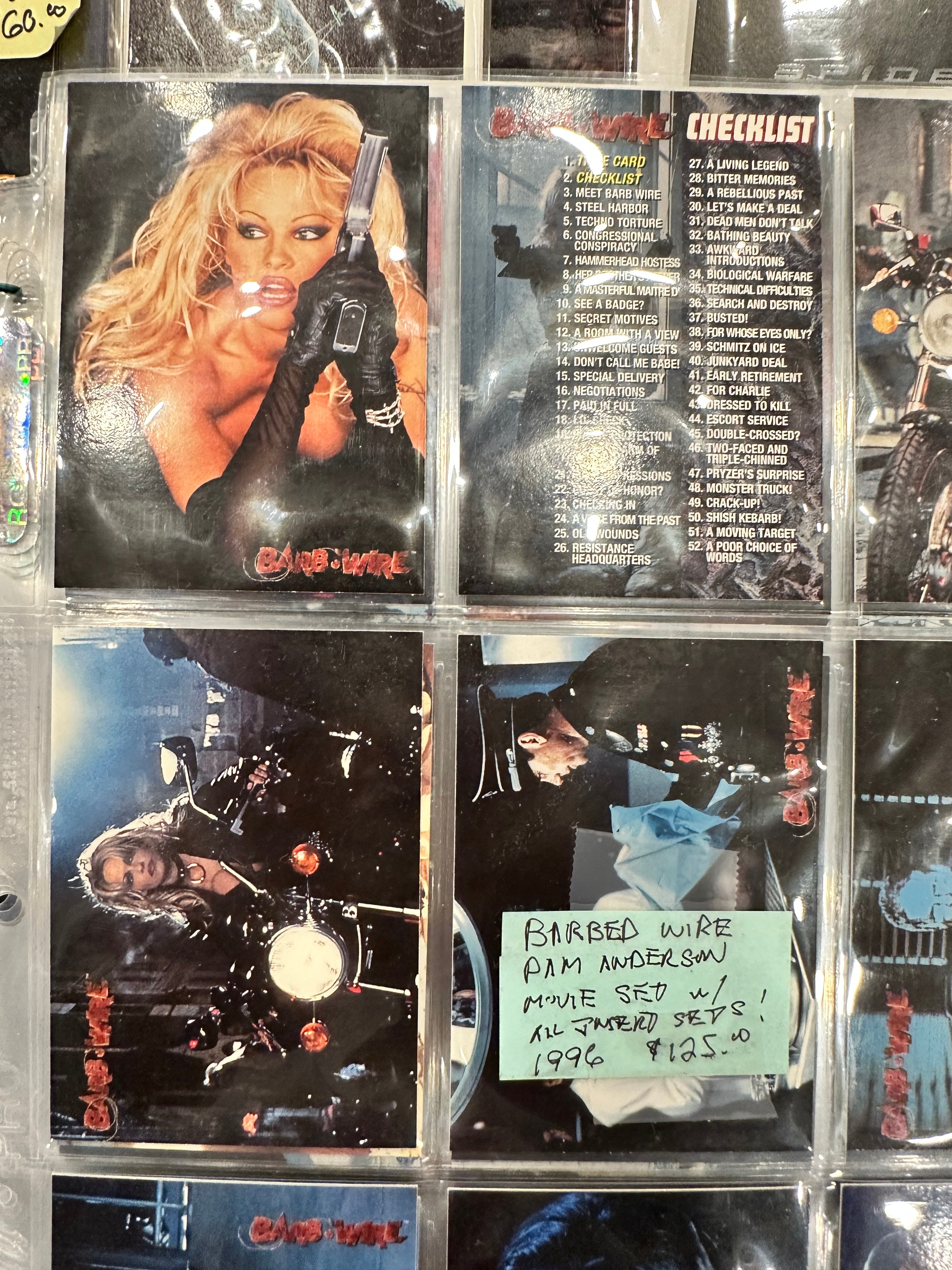 Barbed wired movie cards set with Pamela Anderson plus all insert sets 1996