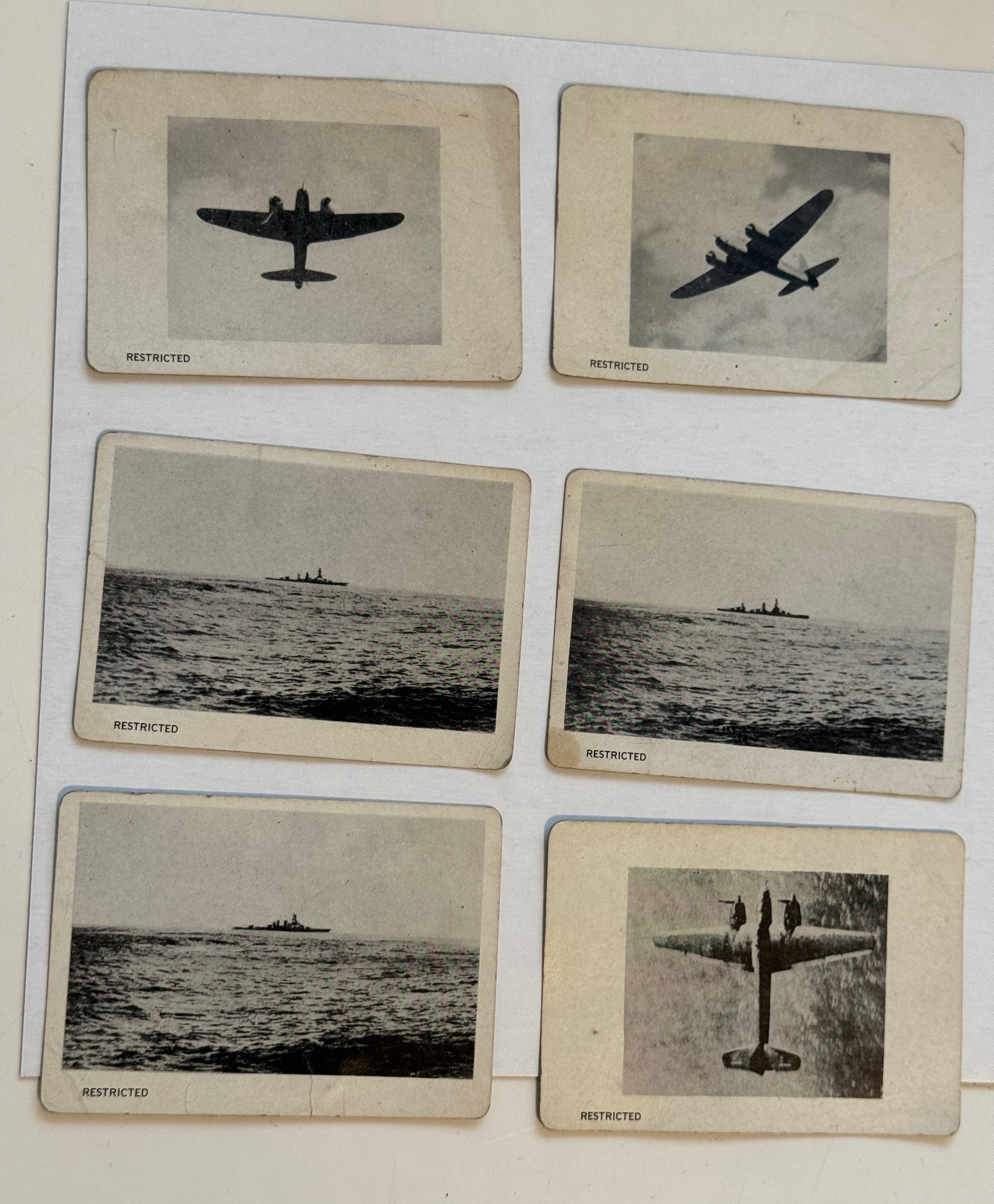 6 Airplanes vintage cards lot deal 1950s