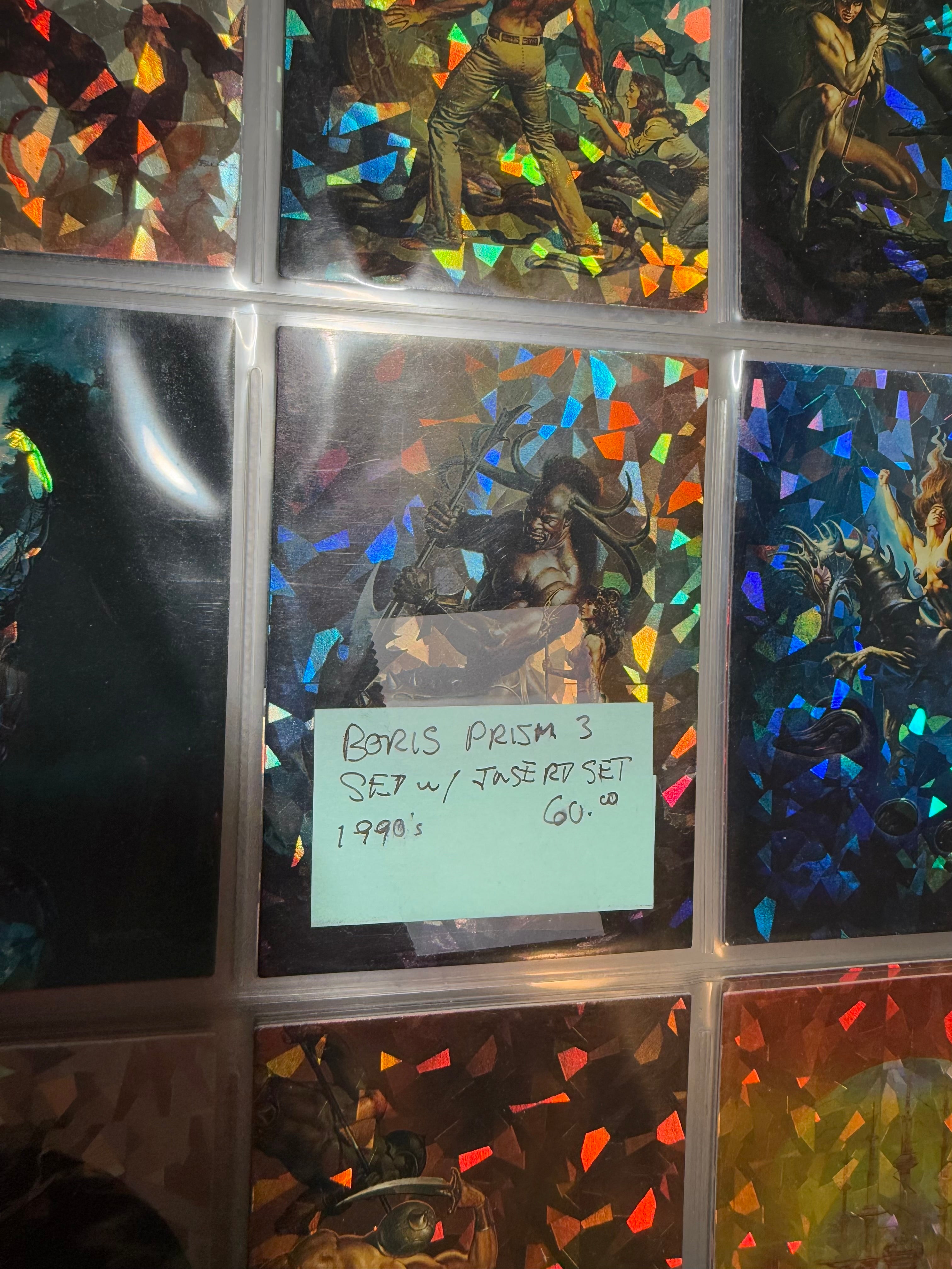 Boris fantasy artist rarer prism series 3 cards set with insert set