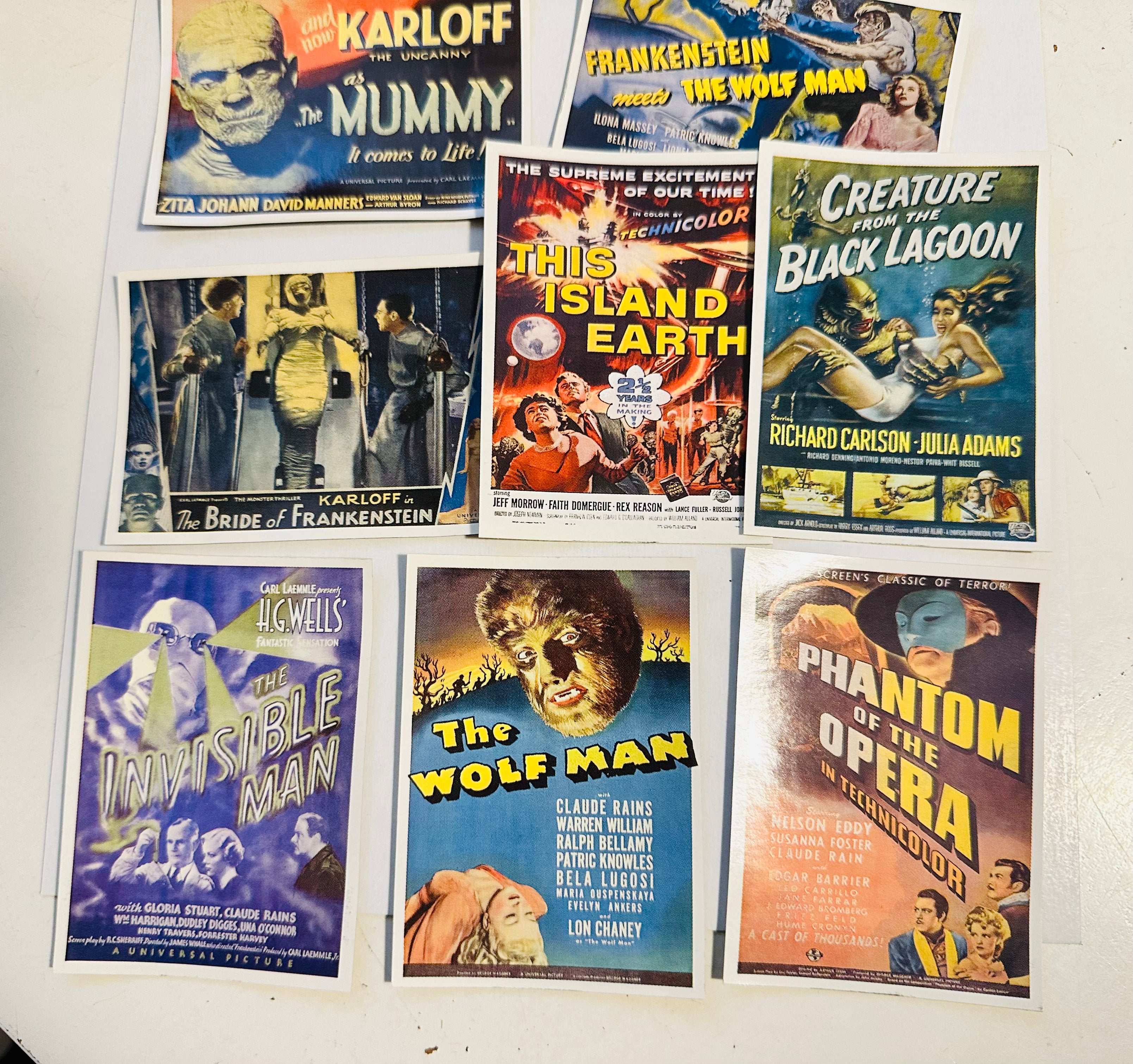 Universal Monsters rare stickers insert set 1980s