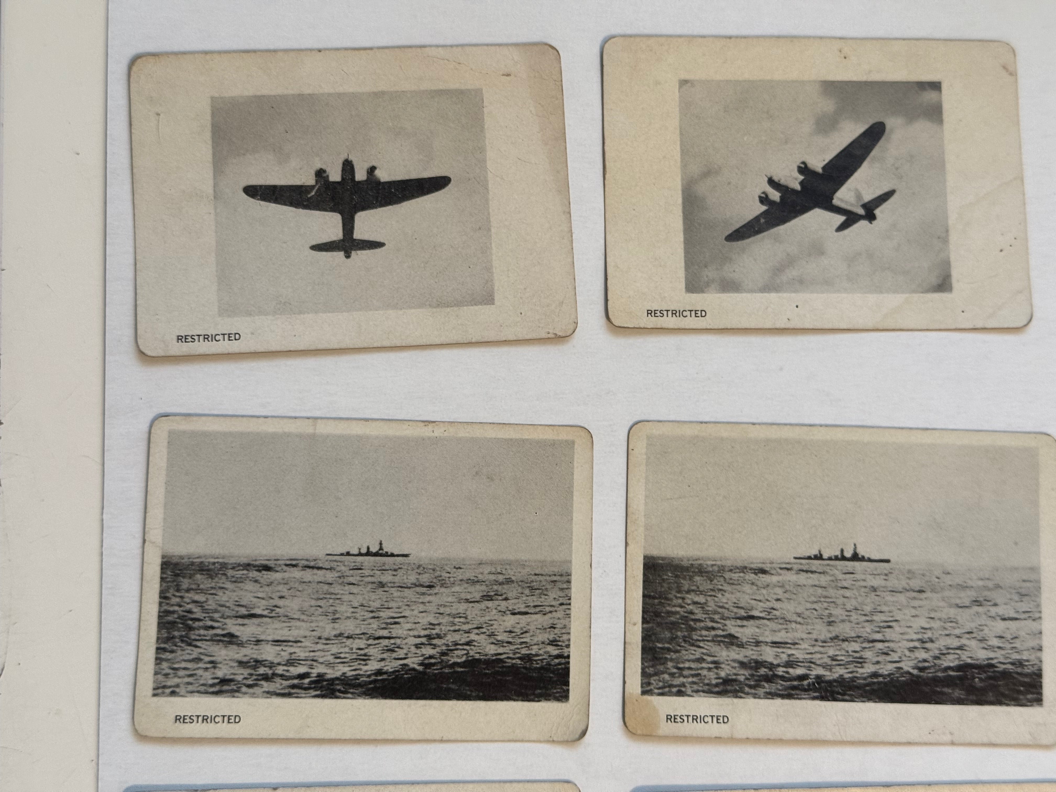 6 Airplanes vintage cards lot deal 1950s