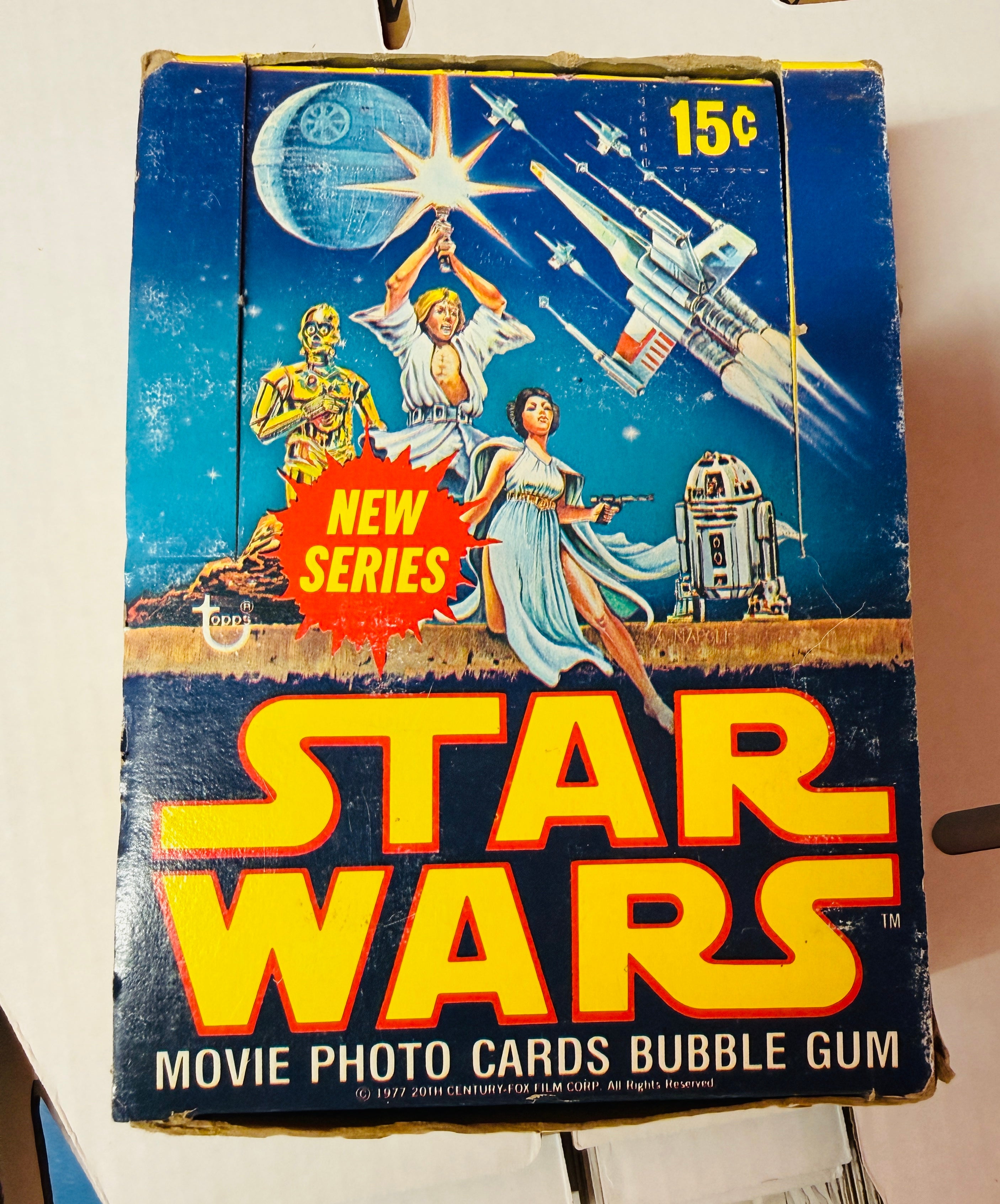 Star Wars series 2 cards, empty display box 1977