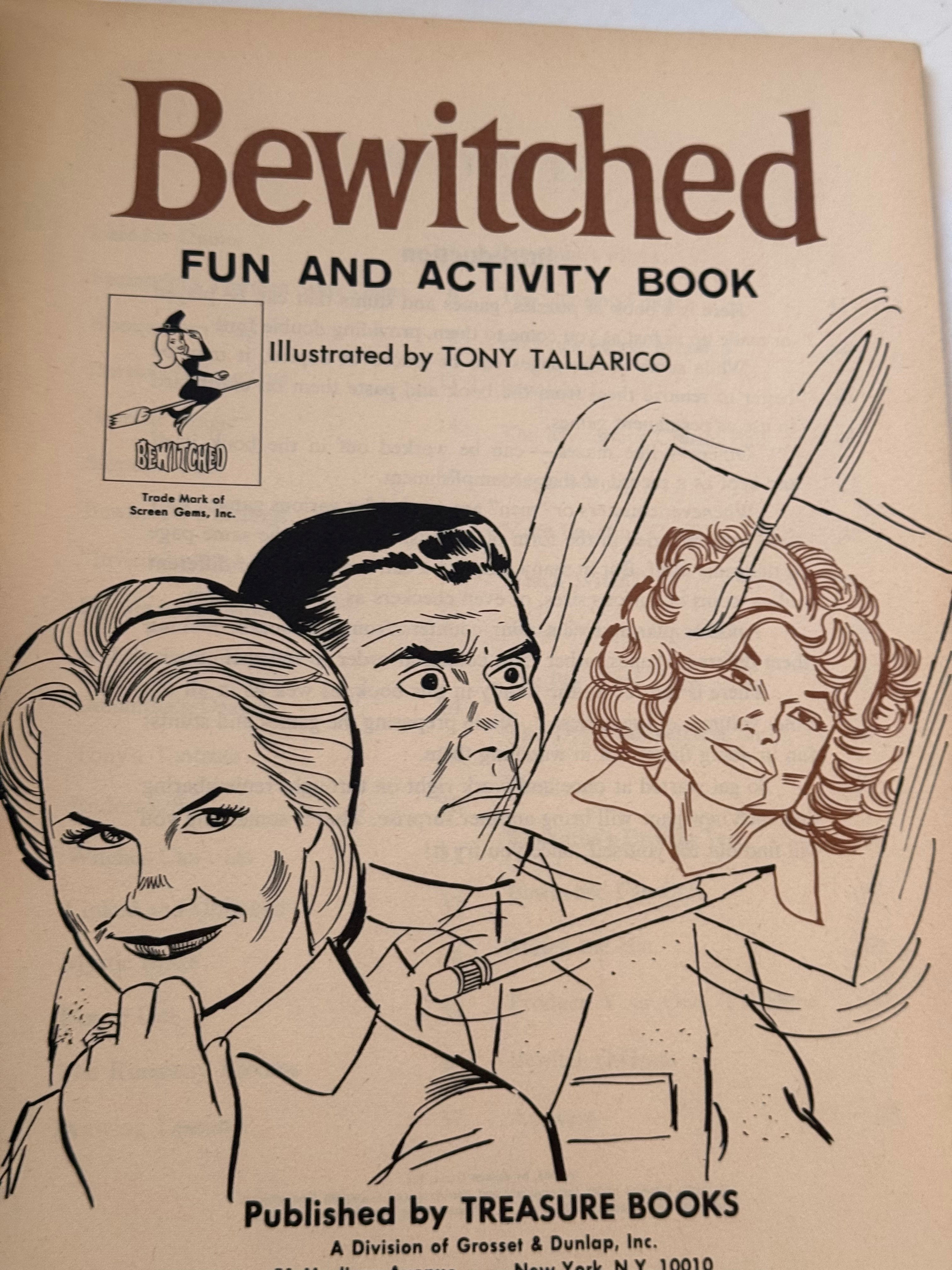 Bewitched TV show rare high-grade condition unmarked colouring book 1960s