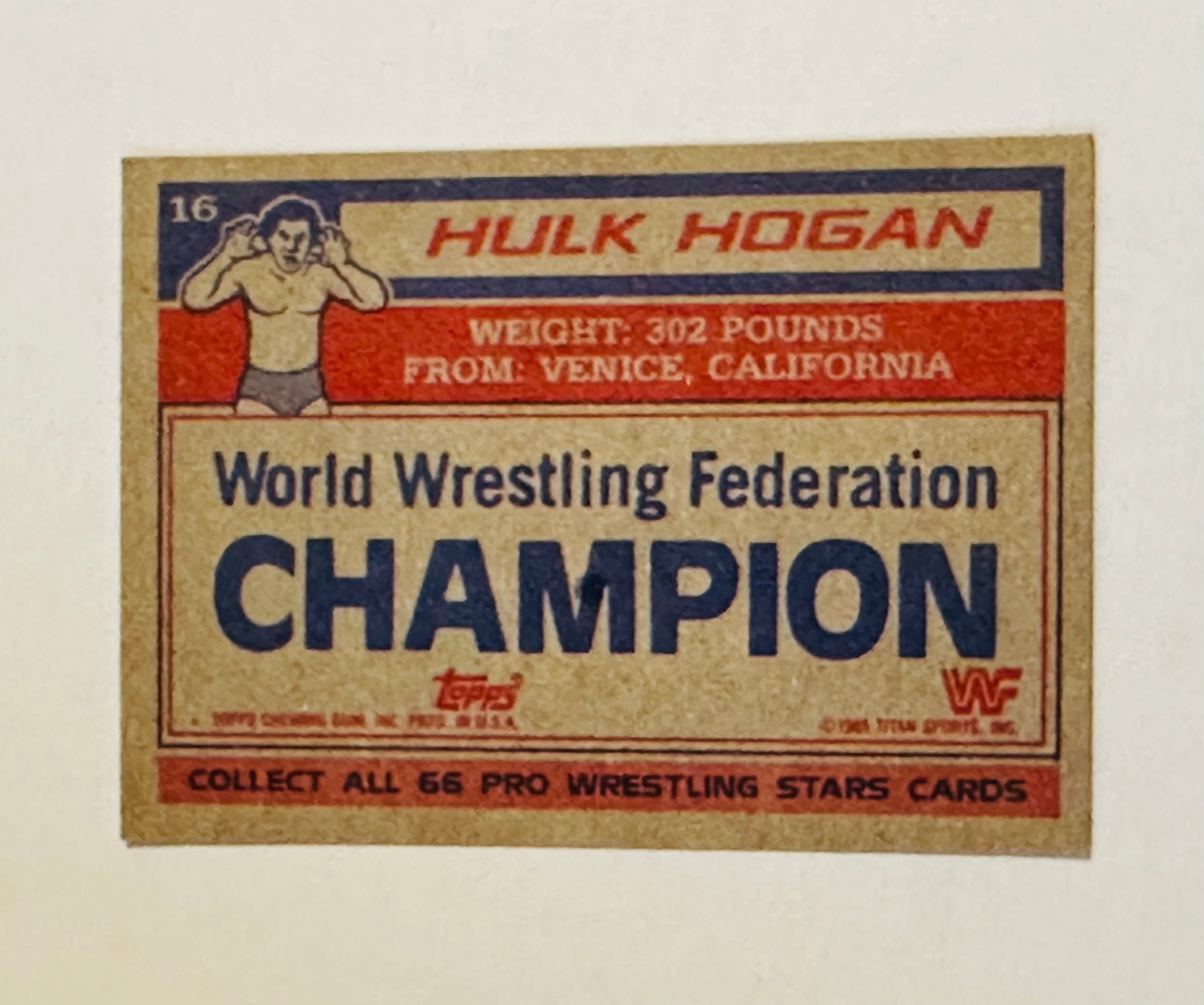 Hulk Hogan Topps rare vintage Wrestling rookie card 1985
