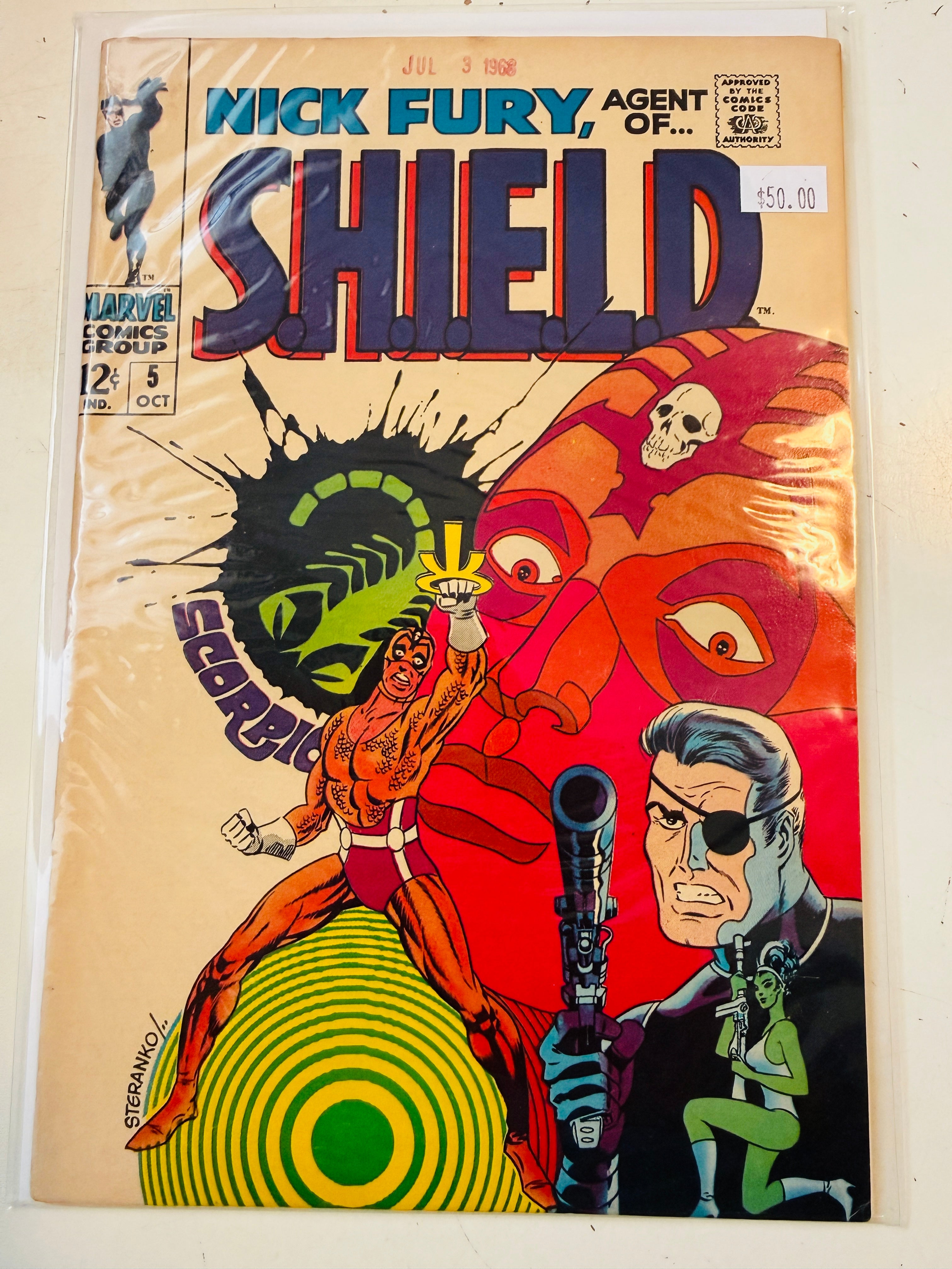 Nick fury agent of shield #5 vintage comic book 1968