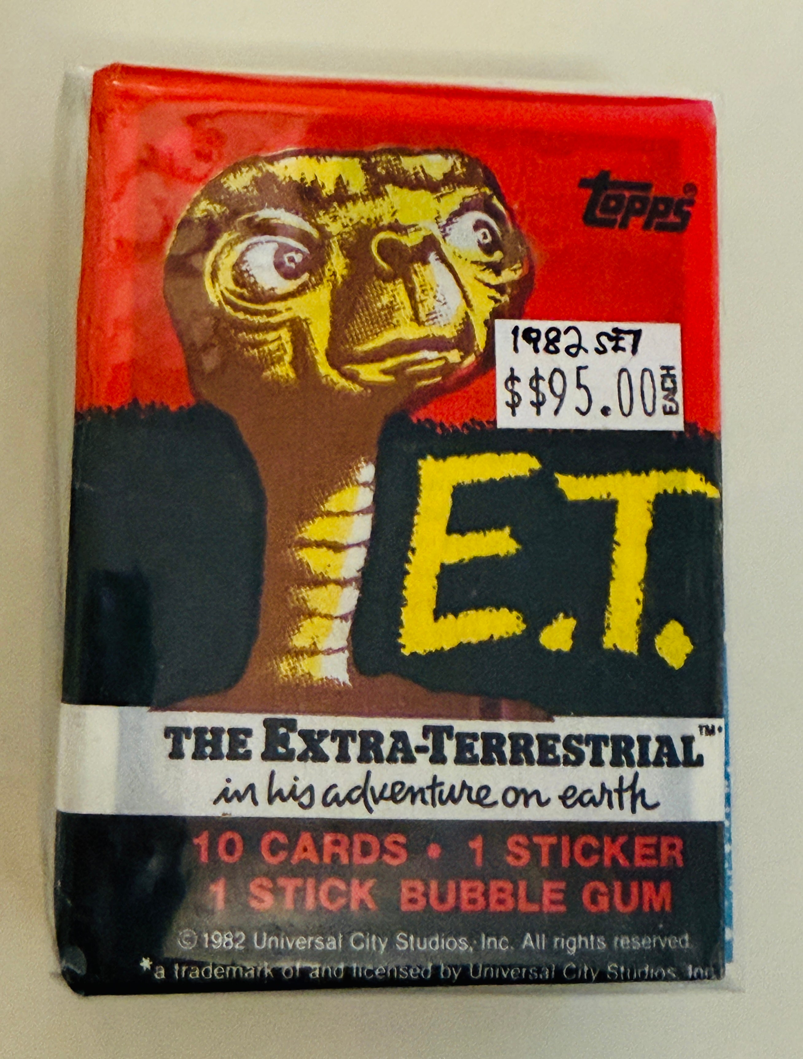 ET movie Topps cards set with stickers and wrapper 1982