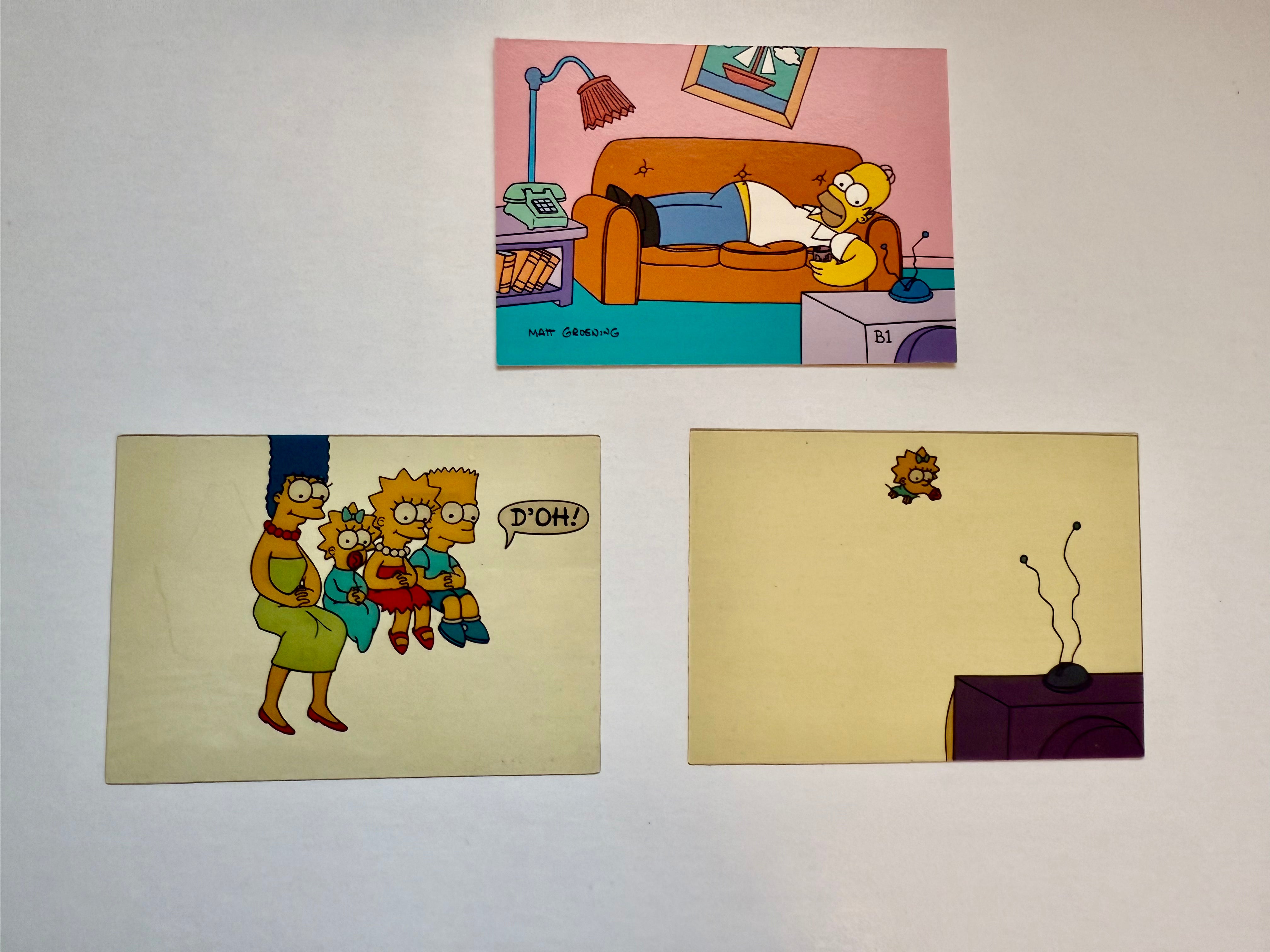 The Simpsons Skybox rare film cel 3 cards insert set 1993