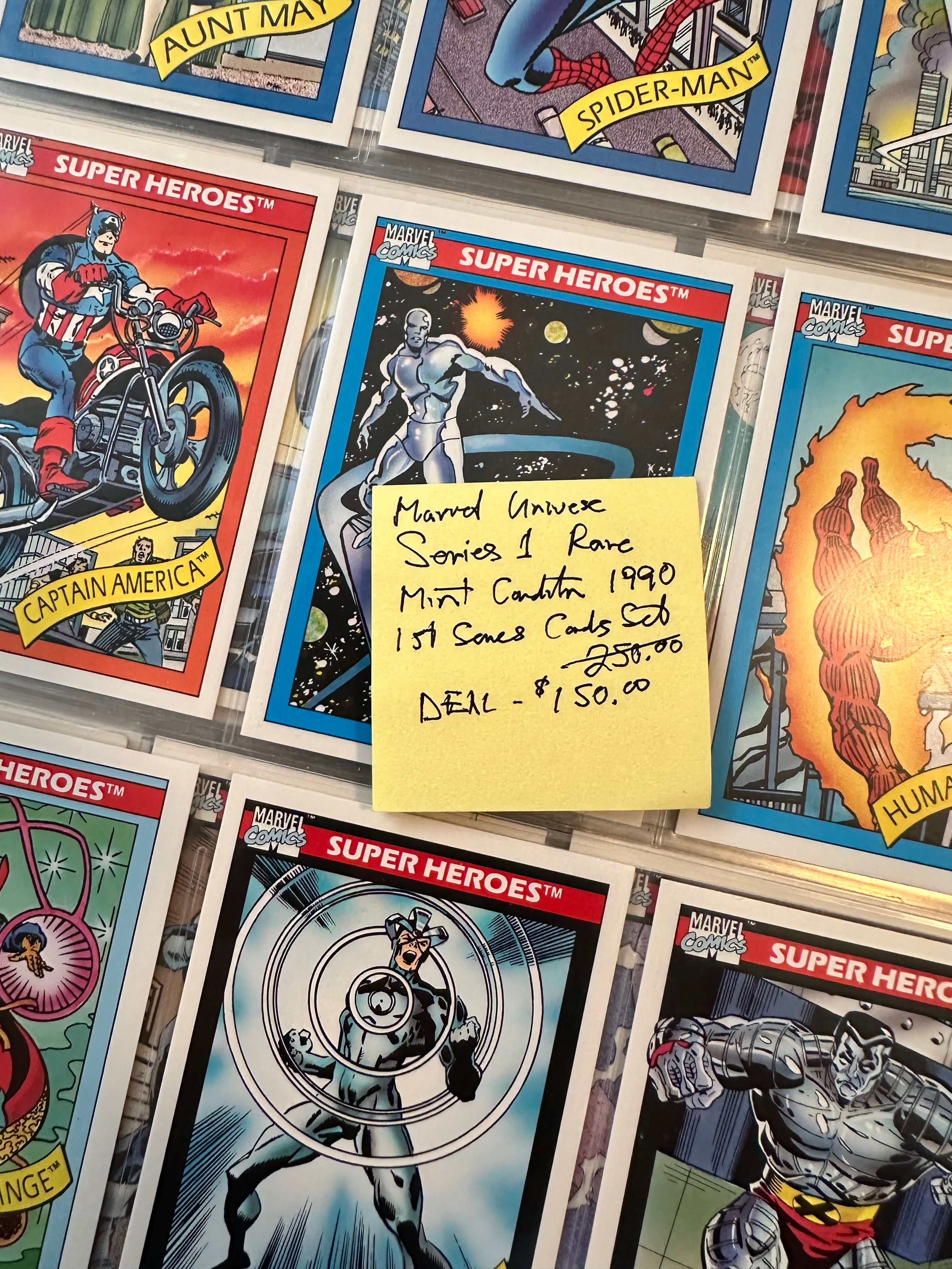 Marvel Universe series 1 rare vintage cards set in pages 1990