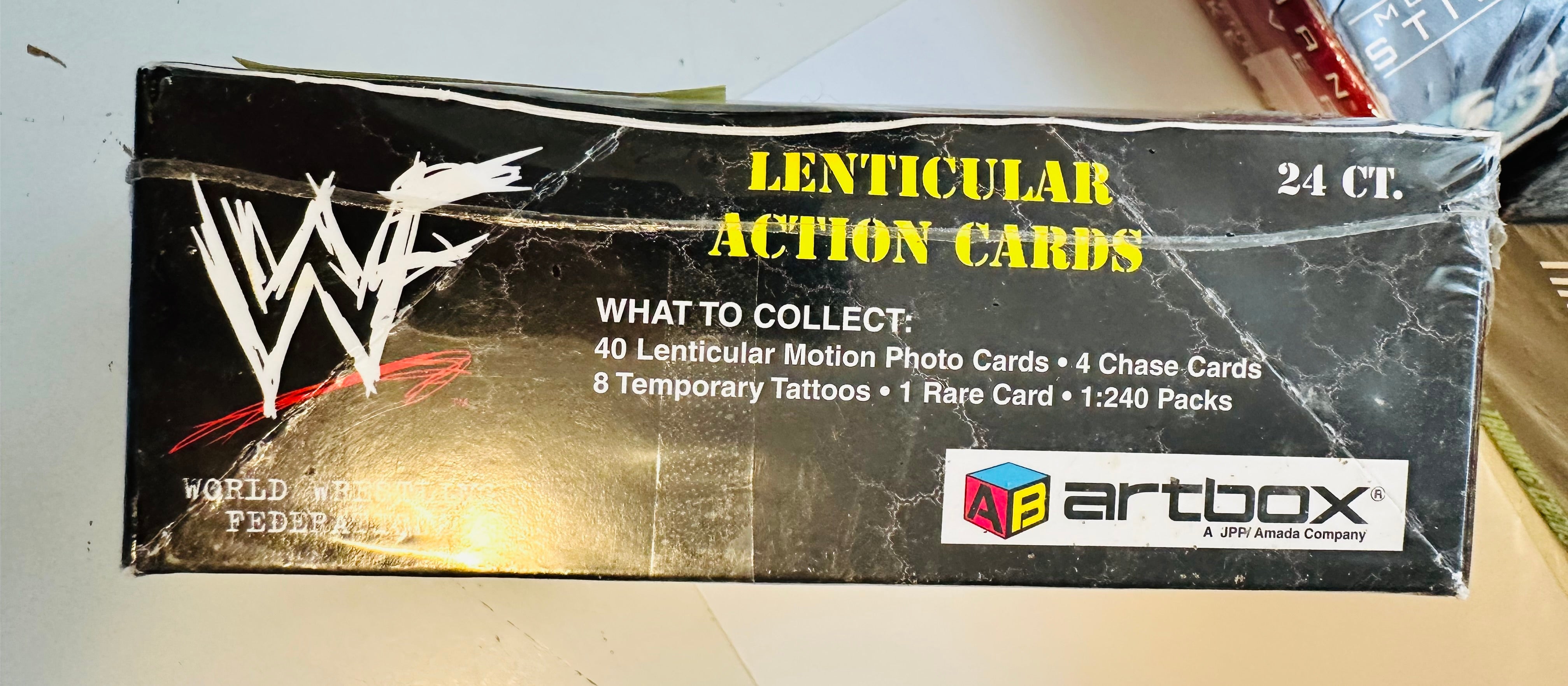 Wrestling, WWF, rare factory sealed lenticular cards, box 1999