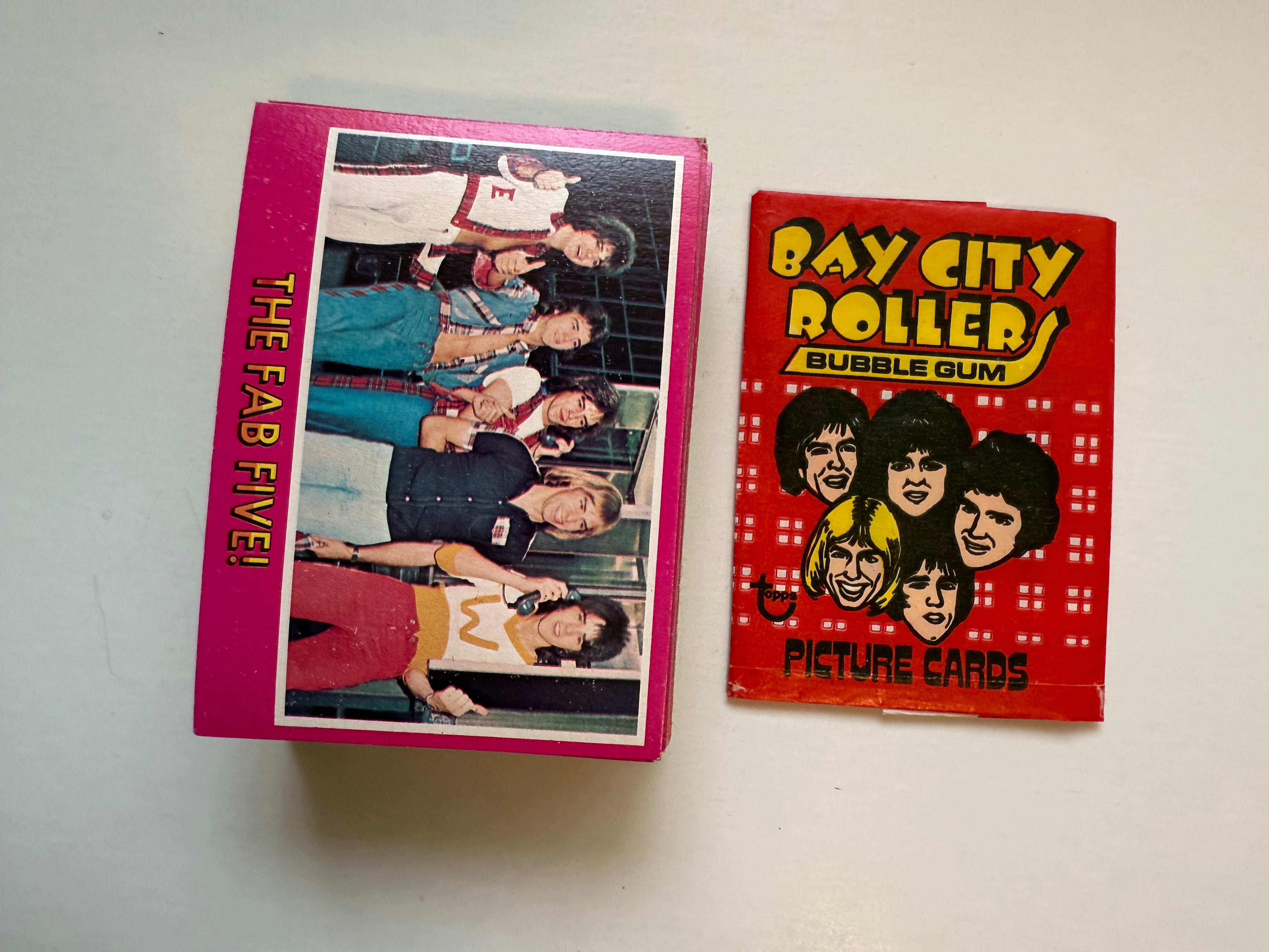 Bay City Rollers rare mint vintage cards set with wrapper 1975
