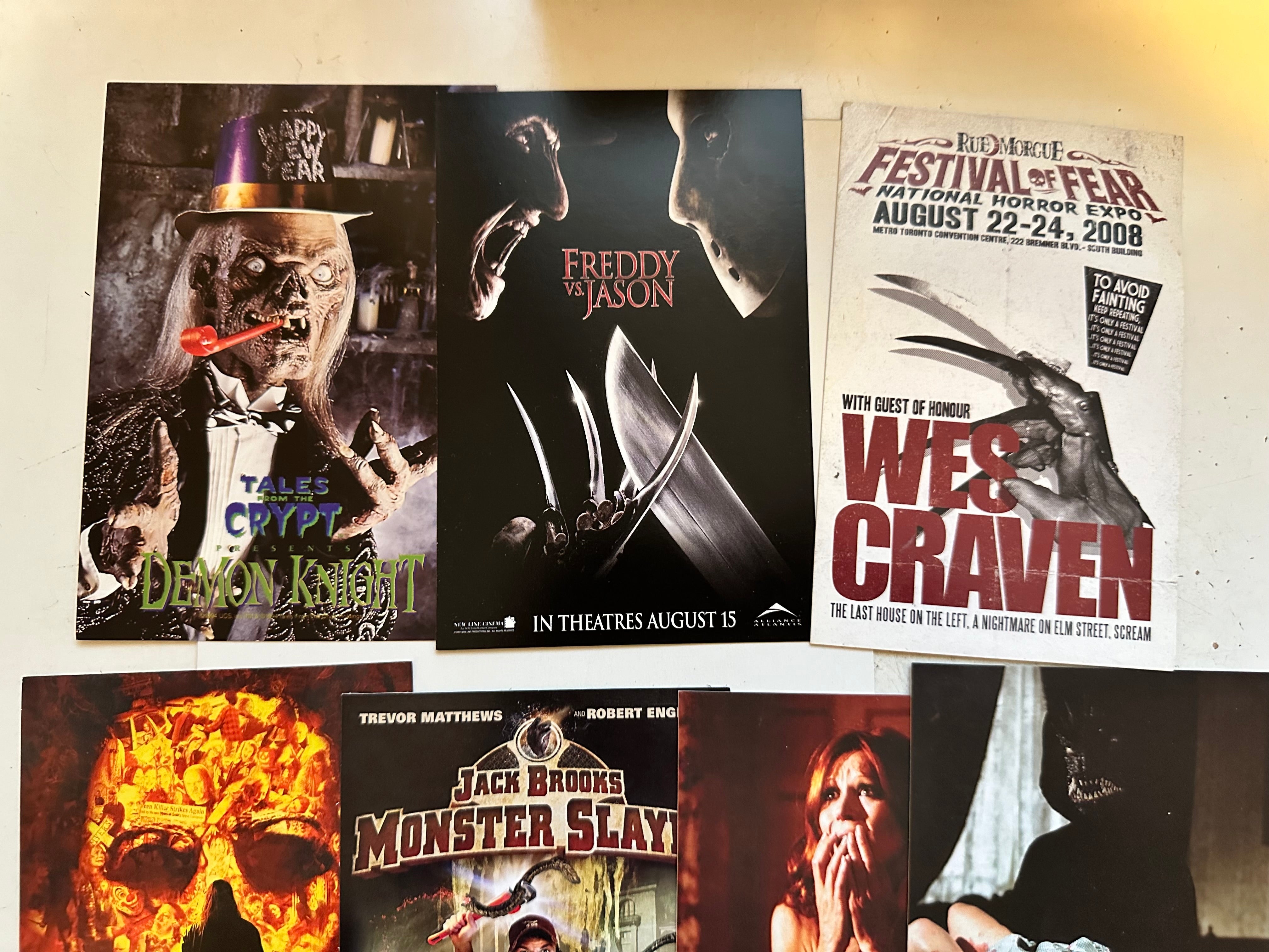 Horror movies 6 promotional postcards lot deal 2006