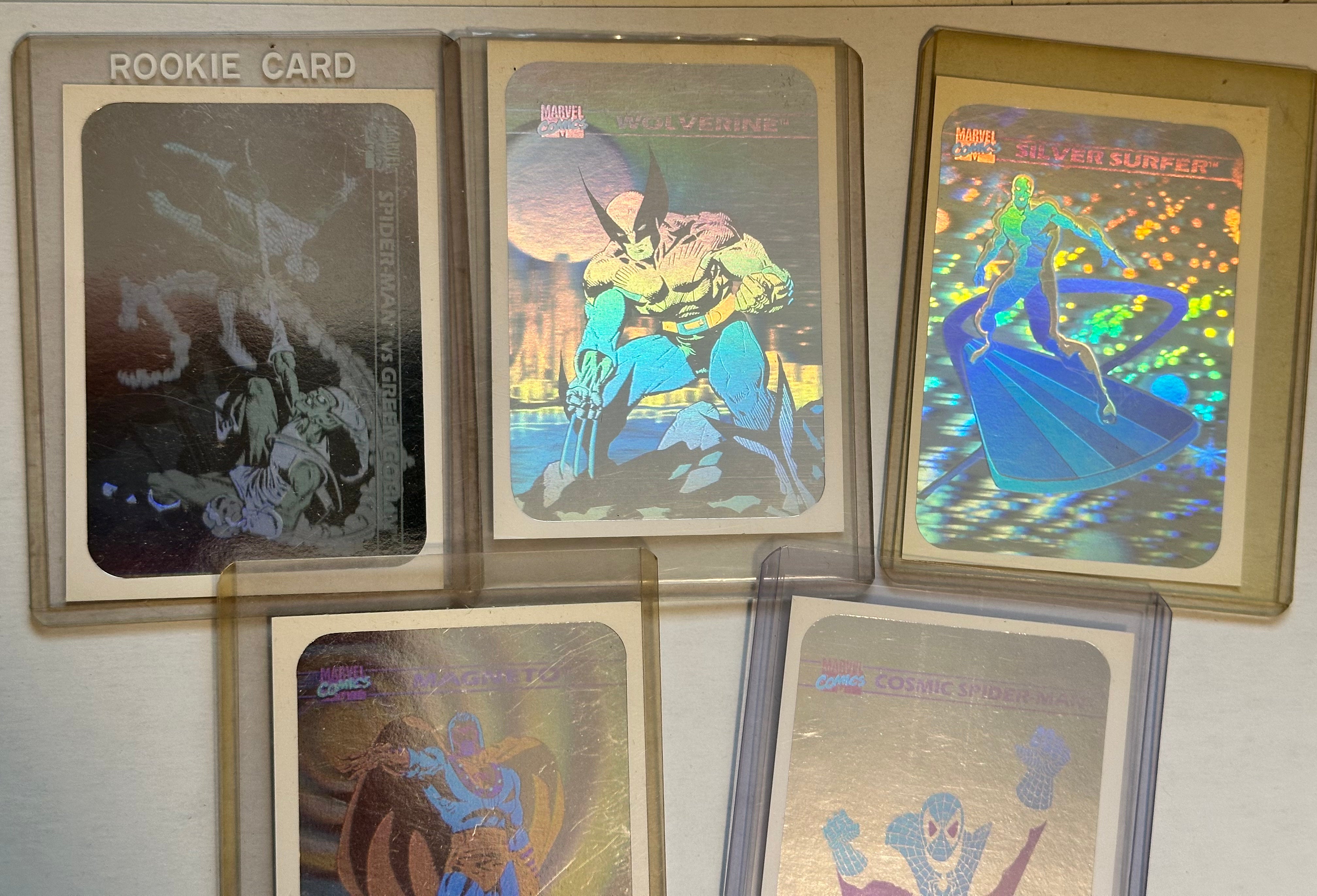 Marvel Universe series 1 rare five cards holograms inserts high grade condition set 1990