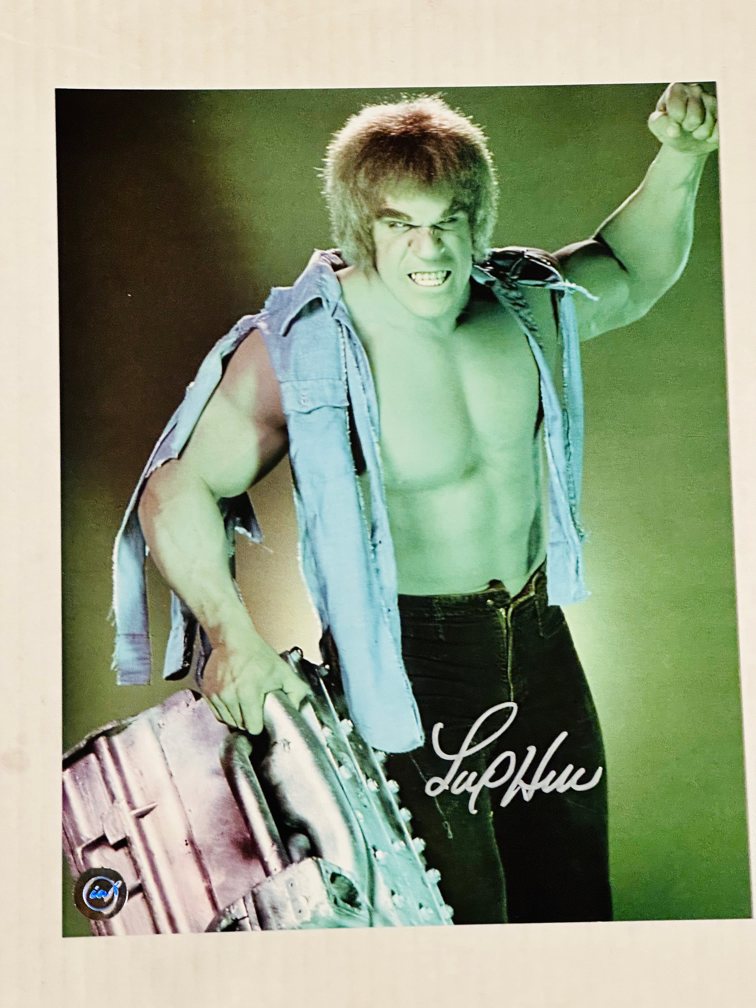 The Hulk Lou Ferrigno signed in person 8x10 autograph photo certified by Icons