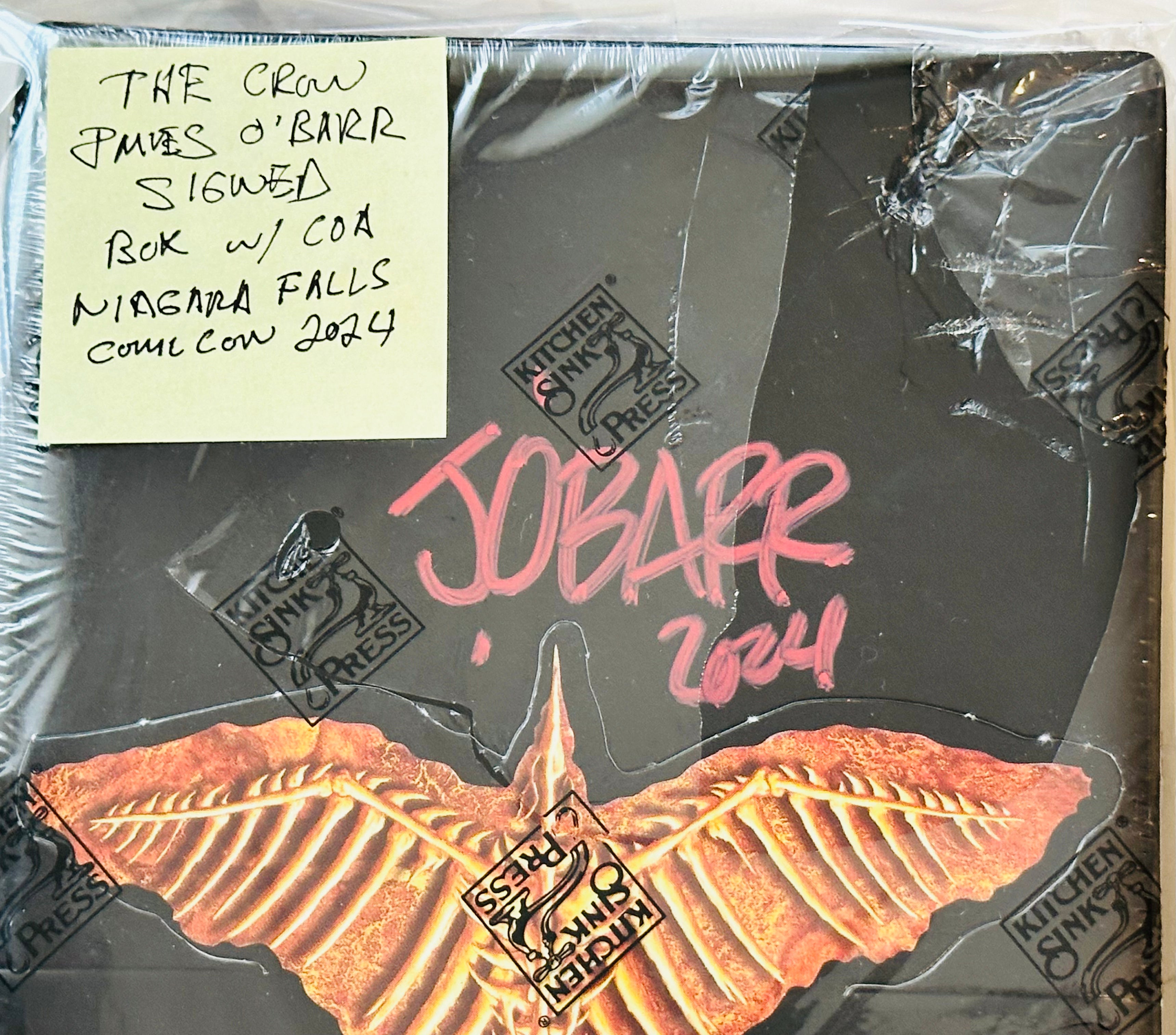 The Crow movie trading cards factory sealed box autographed by the creator, James Obar soldier certificate of authenticity
